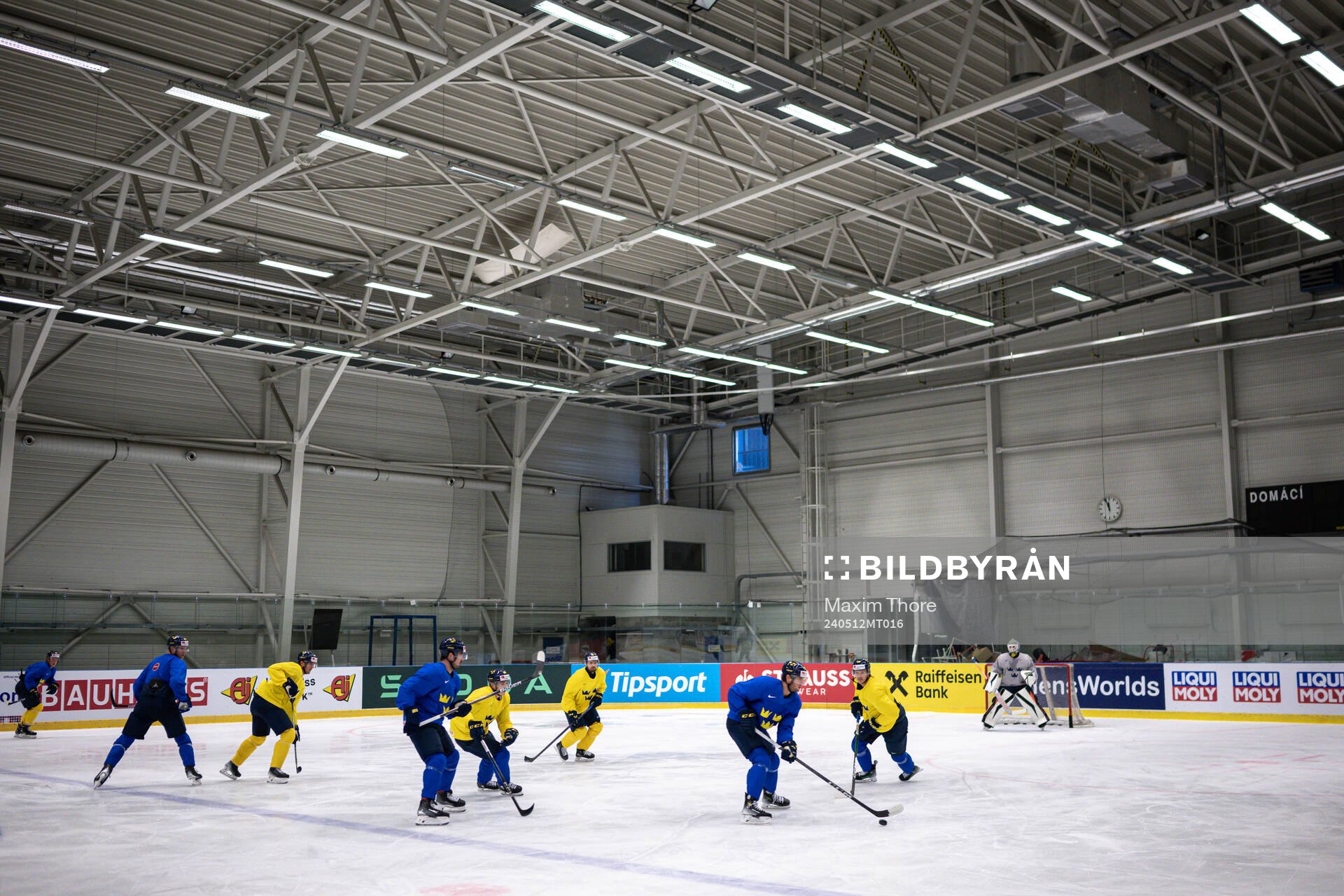 View over the practice rink at Ostravar Arena