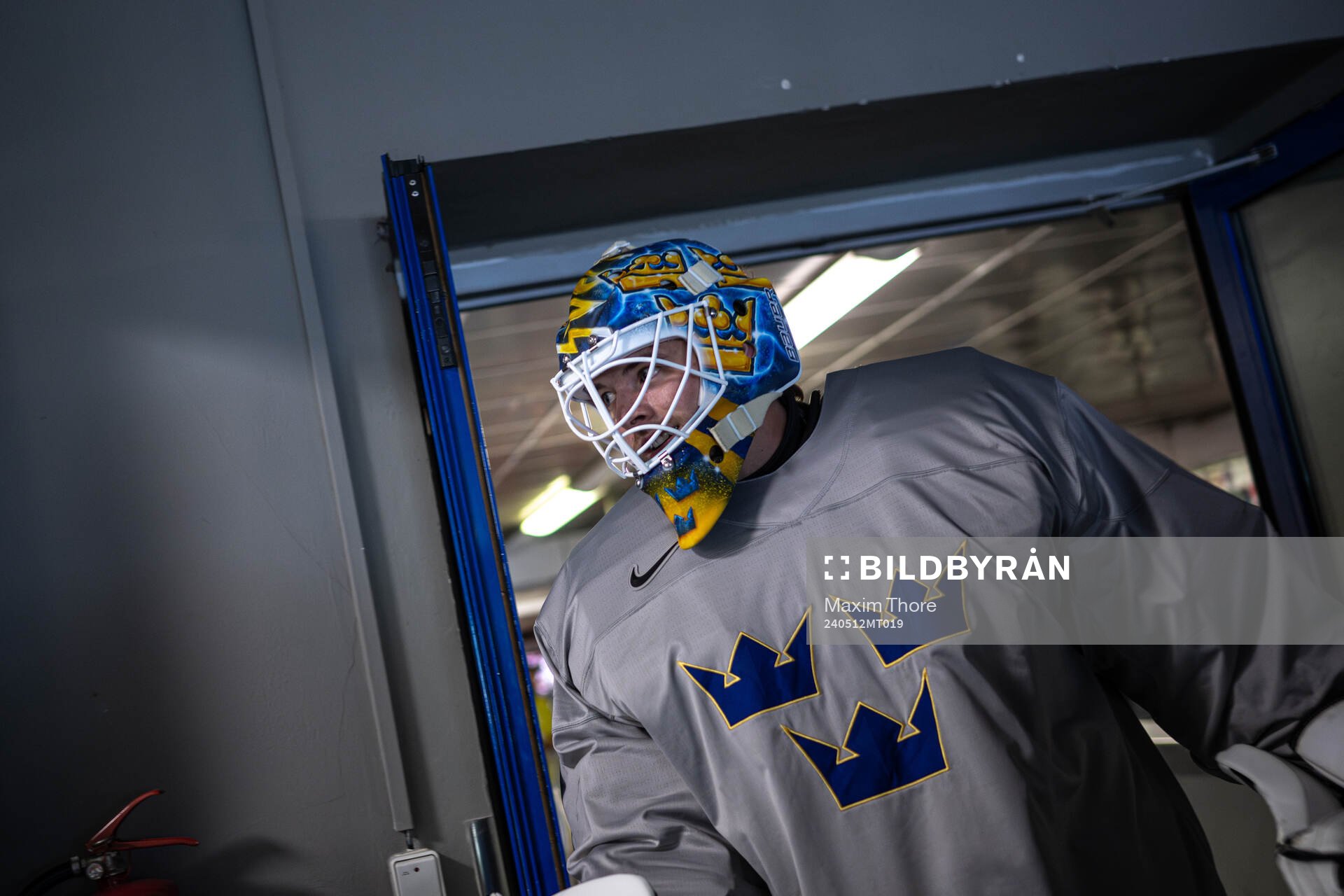 Goaltender Samuel Ersson of Sweden