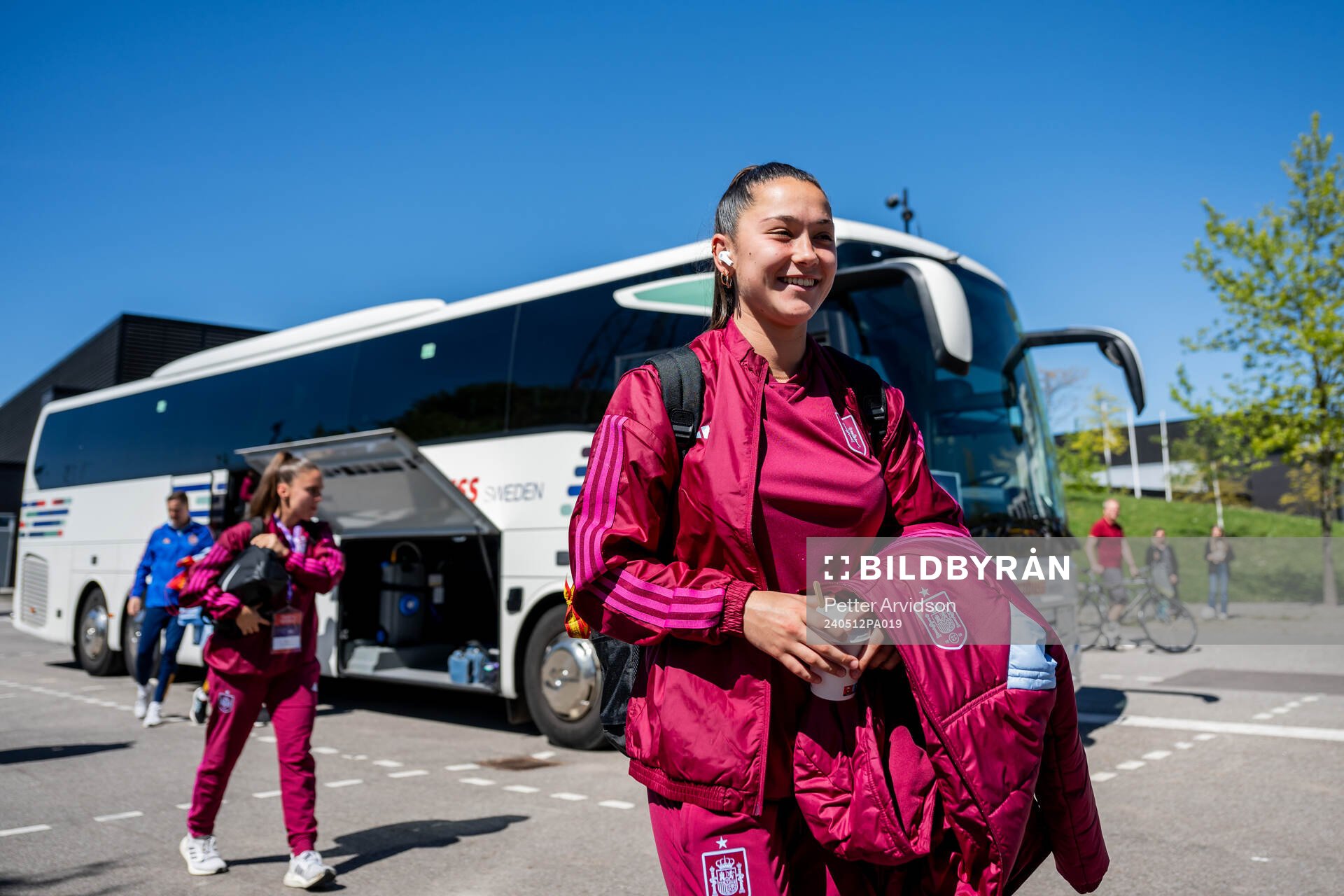 Players of Spain arrives at the stadium