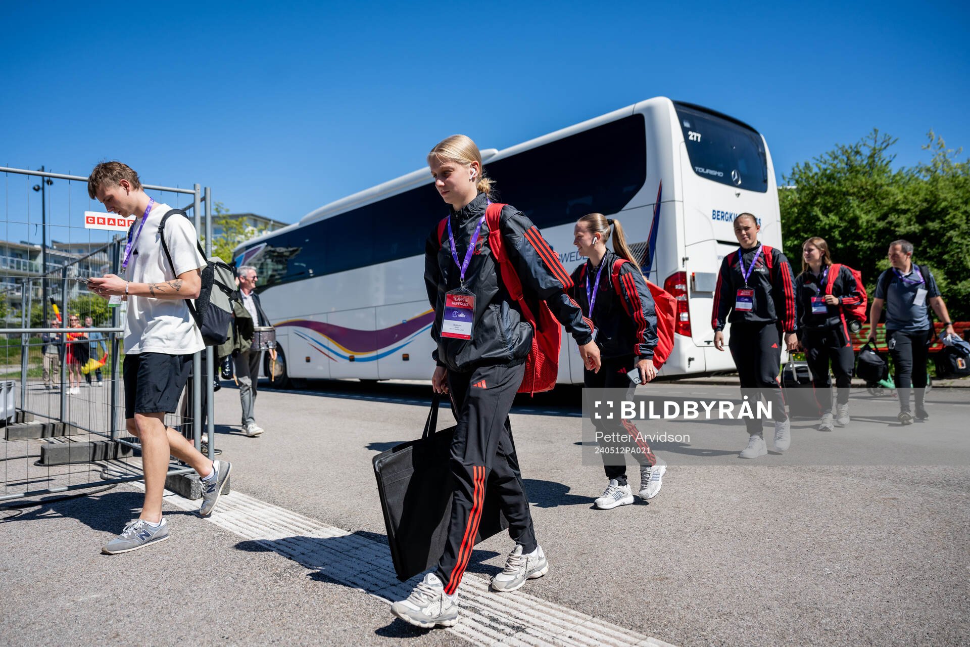 Players of Belgium arrives at the stadium