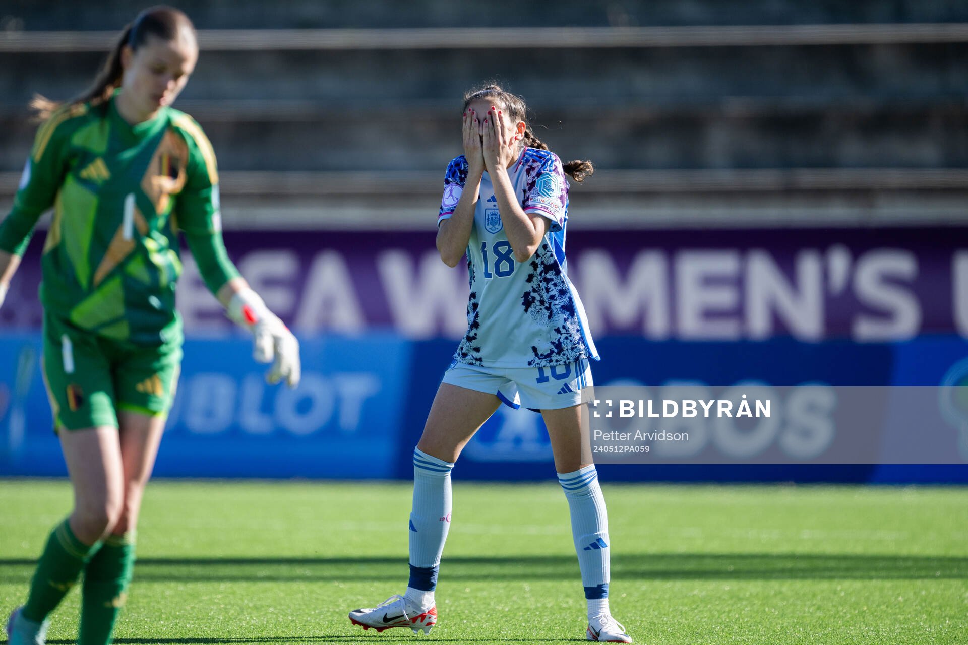 Lucia Rivas of Spain looks dejected
