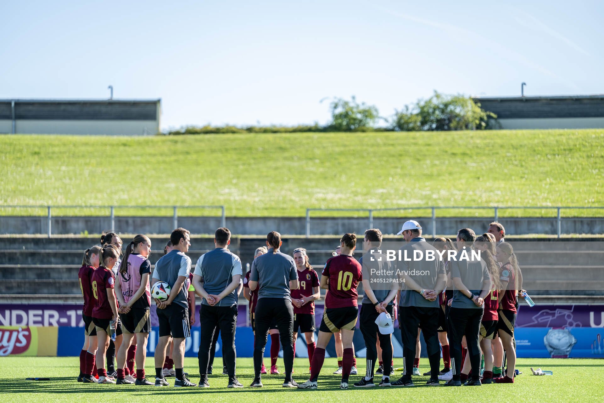 Players and staff of Belgium