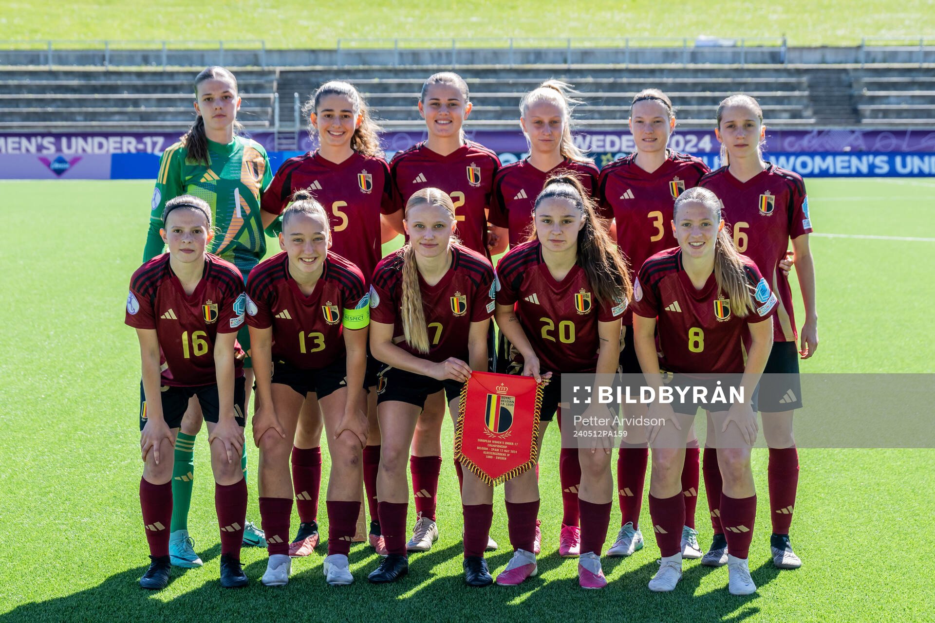 The starting eleven of Belgium pose for a picture