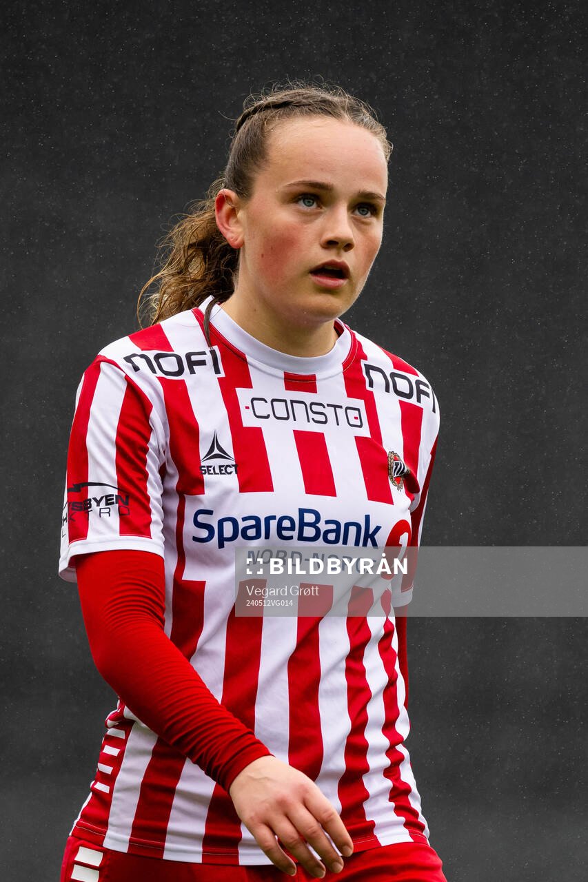 Casandra Luthcke of TIL 2020 during the 1. division football match between Bodø/Glimt and TIL 2020 on May 12, 2024 in Bodø. 