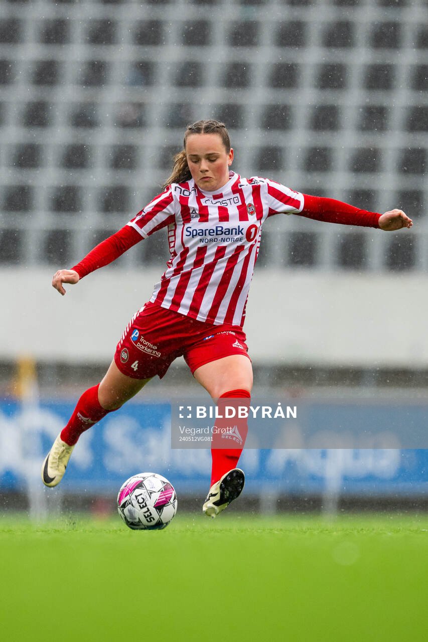 Casandra Luthcke of TIL 2020 during the 1. division football match between Bodø/Glimt and TIL 2020 on May 12, 2024 in Bodø. 