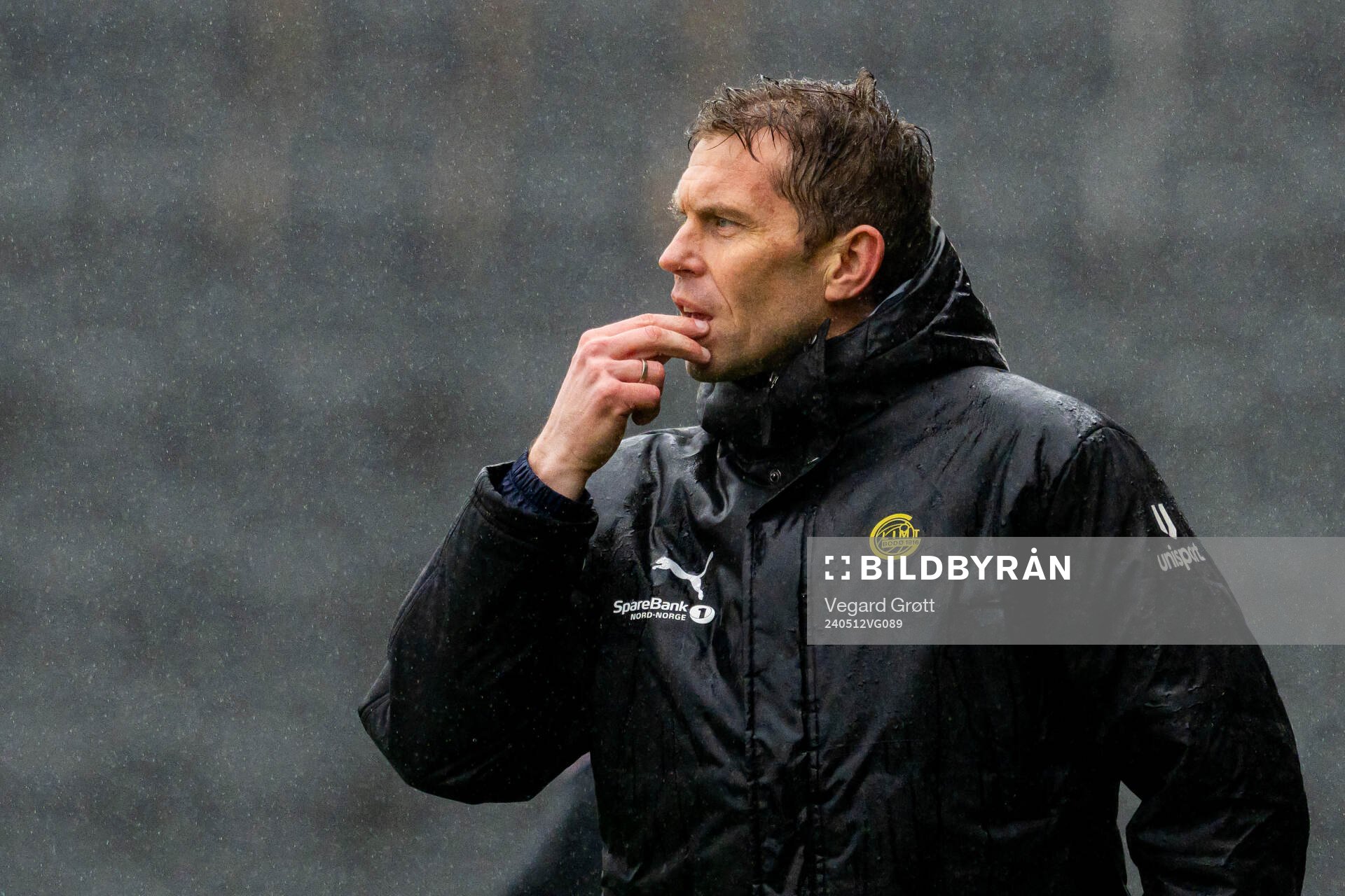 Stian Theting, head coach of Bodø/Glimt, during the 1. division football match between Bodø/Glimt and TIL 2020 on May 12, 2024 in Bodø. 