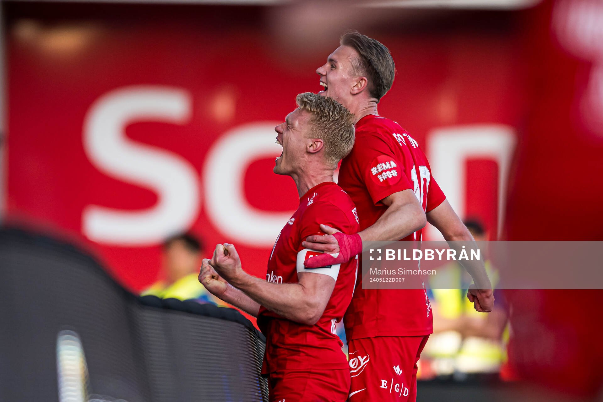 Sivert Heltne Nilsen of Brann celebrates