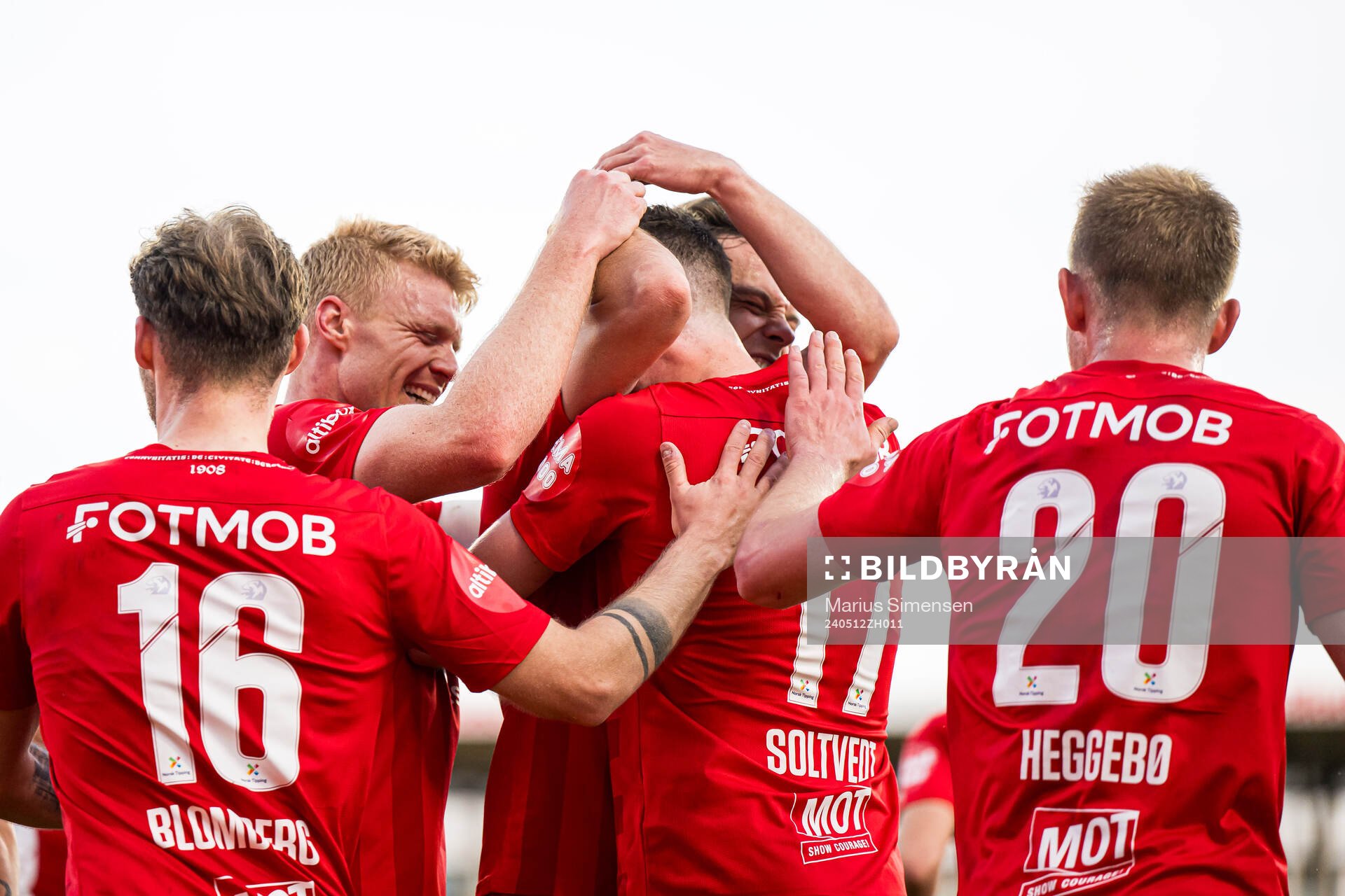 Joachim Soltvedt of Brann celebrates after scoring the 0-2 goal during the Eliteserien match between Lillestrøm and Brann on May 12, 2024 in Lillestrøm.