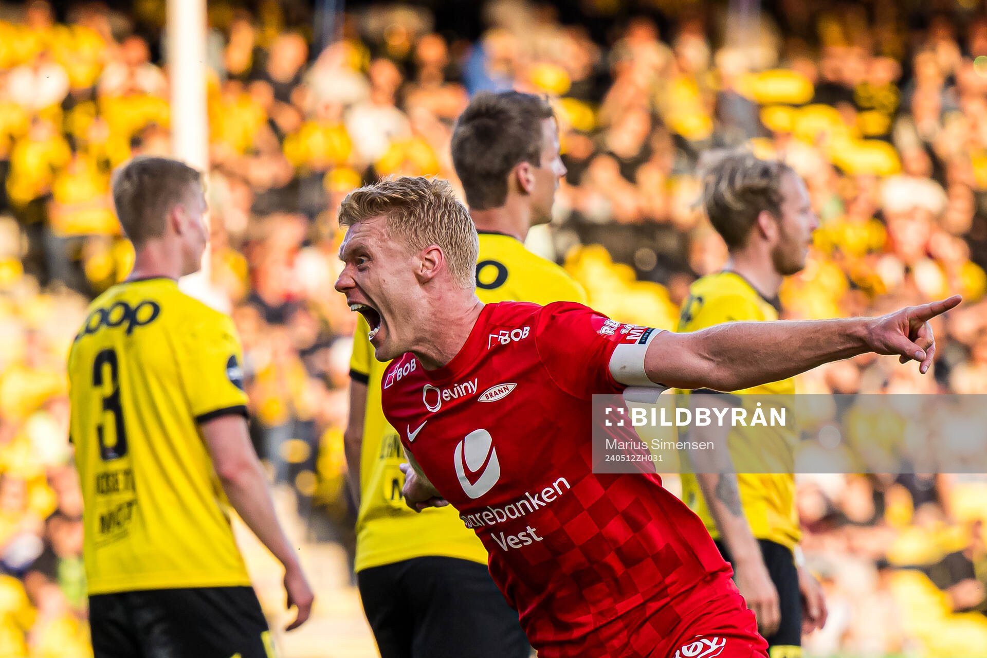 Sivert Heltne Nilsen of Brann celebrates