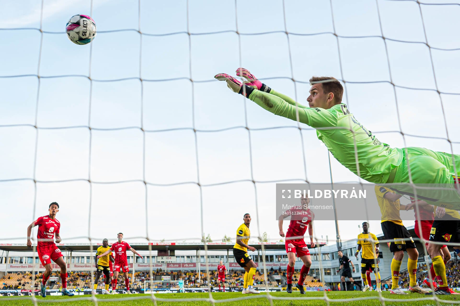 Sivert Heltne Nilsen of Brann scores the 0-1 goal behind