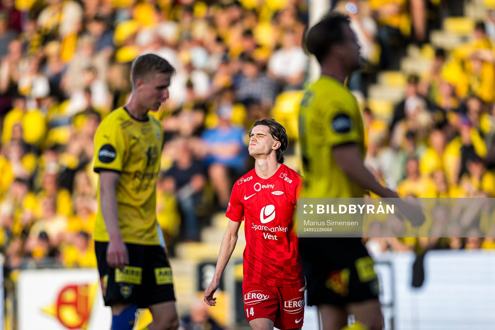 Ulrik Mathisen of Brann looks dejected