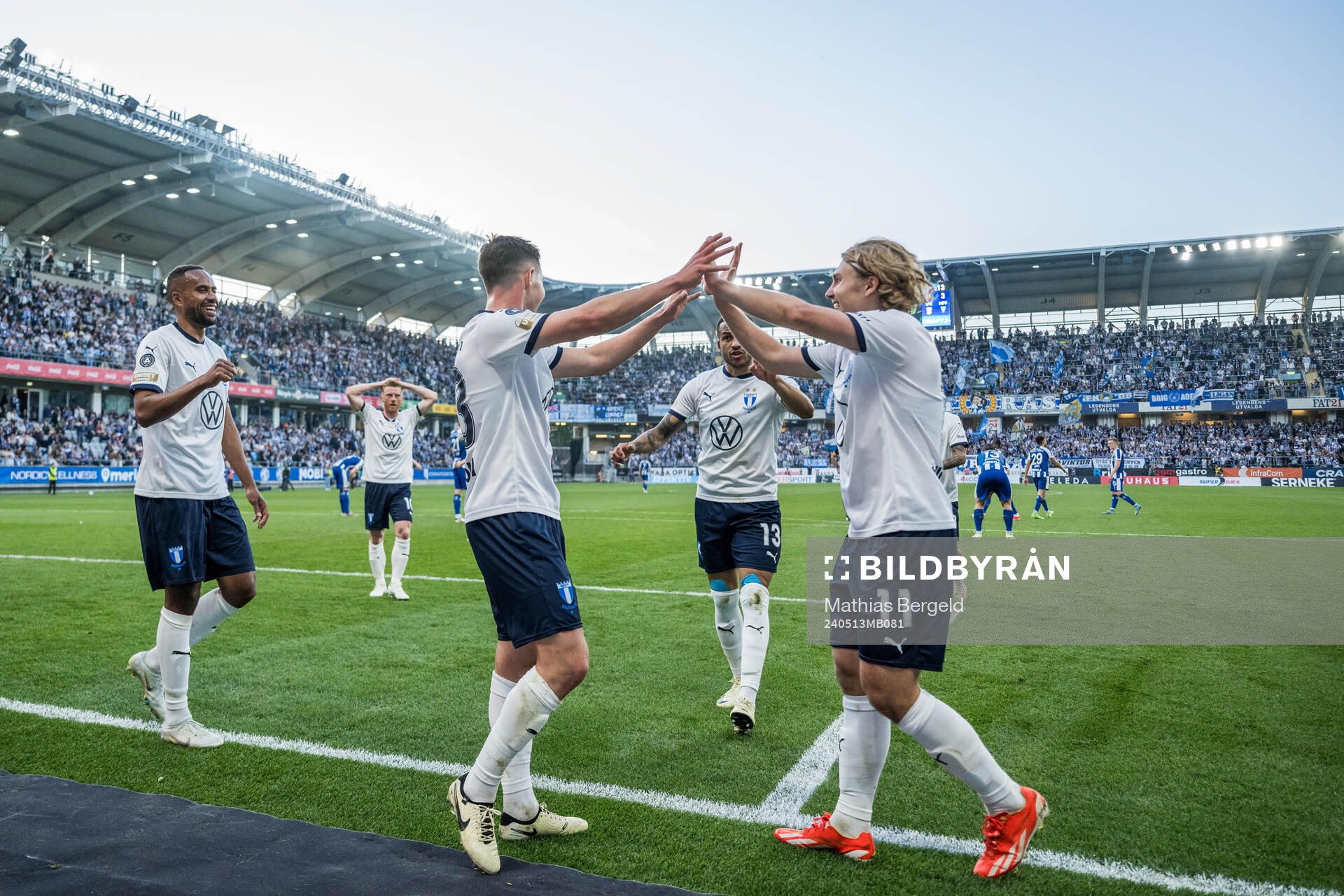 Malmö FFs Isaac Kiese Thelin, Lasse Berg Johnsen, Martin
