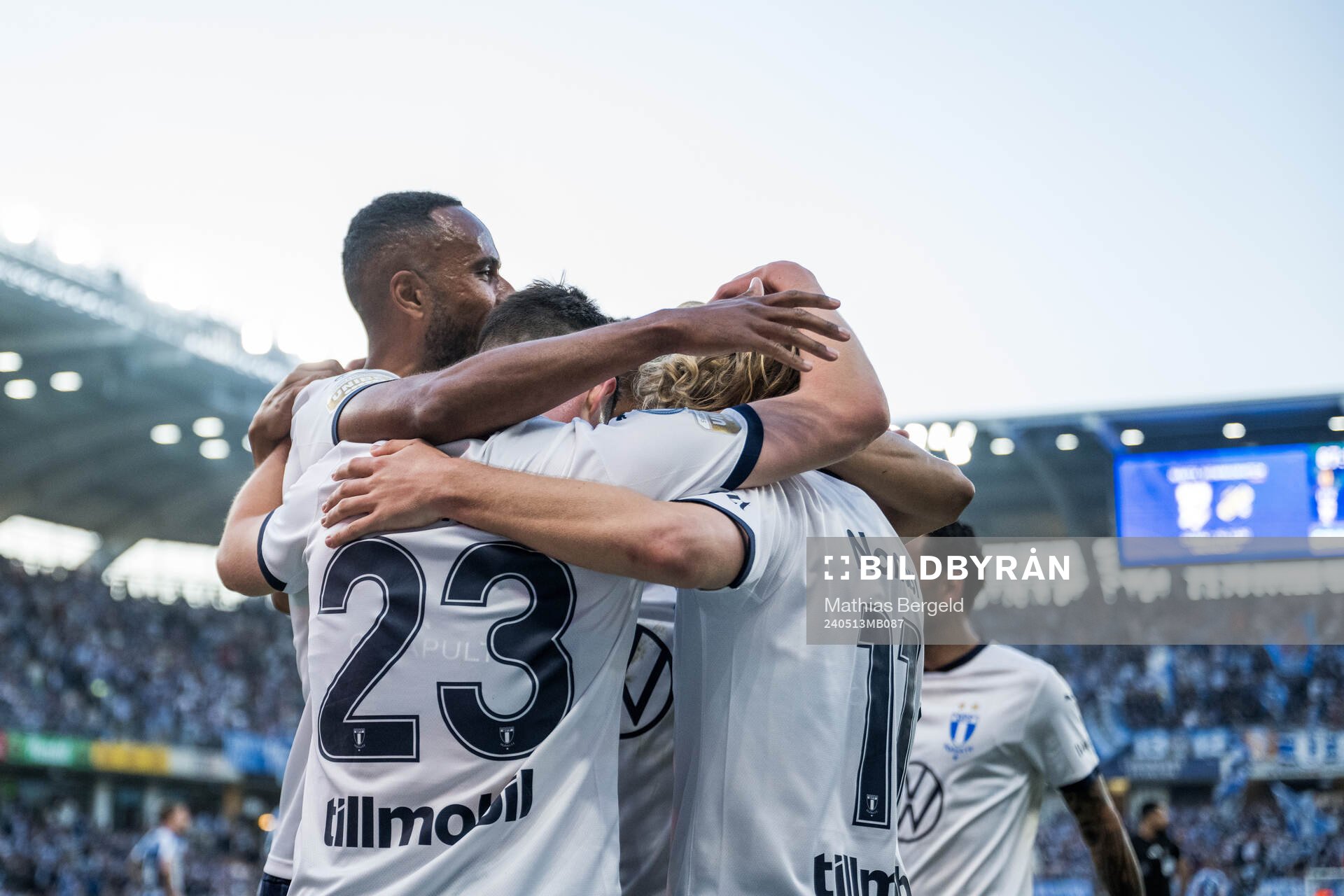 Malmö FFs Isaac Kiese Thelin, Lasse Berg Johnsen och