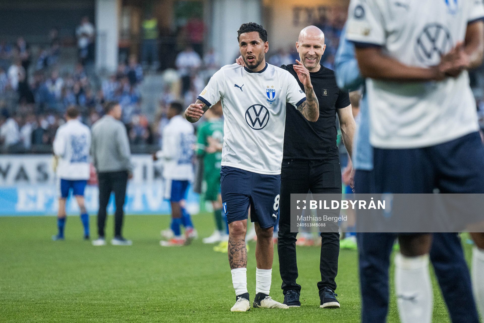 Malmö FFs Sergio Pena och tränare Henrik Rydström