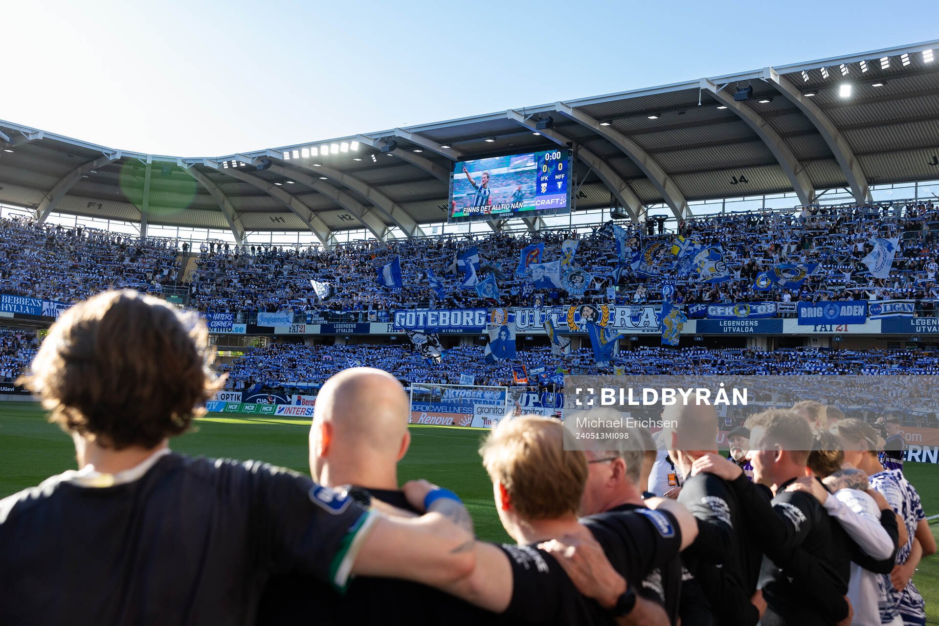 IFK Göteborgs klack innan fotbollsmatchen i Allsvenskan