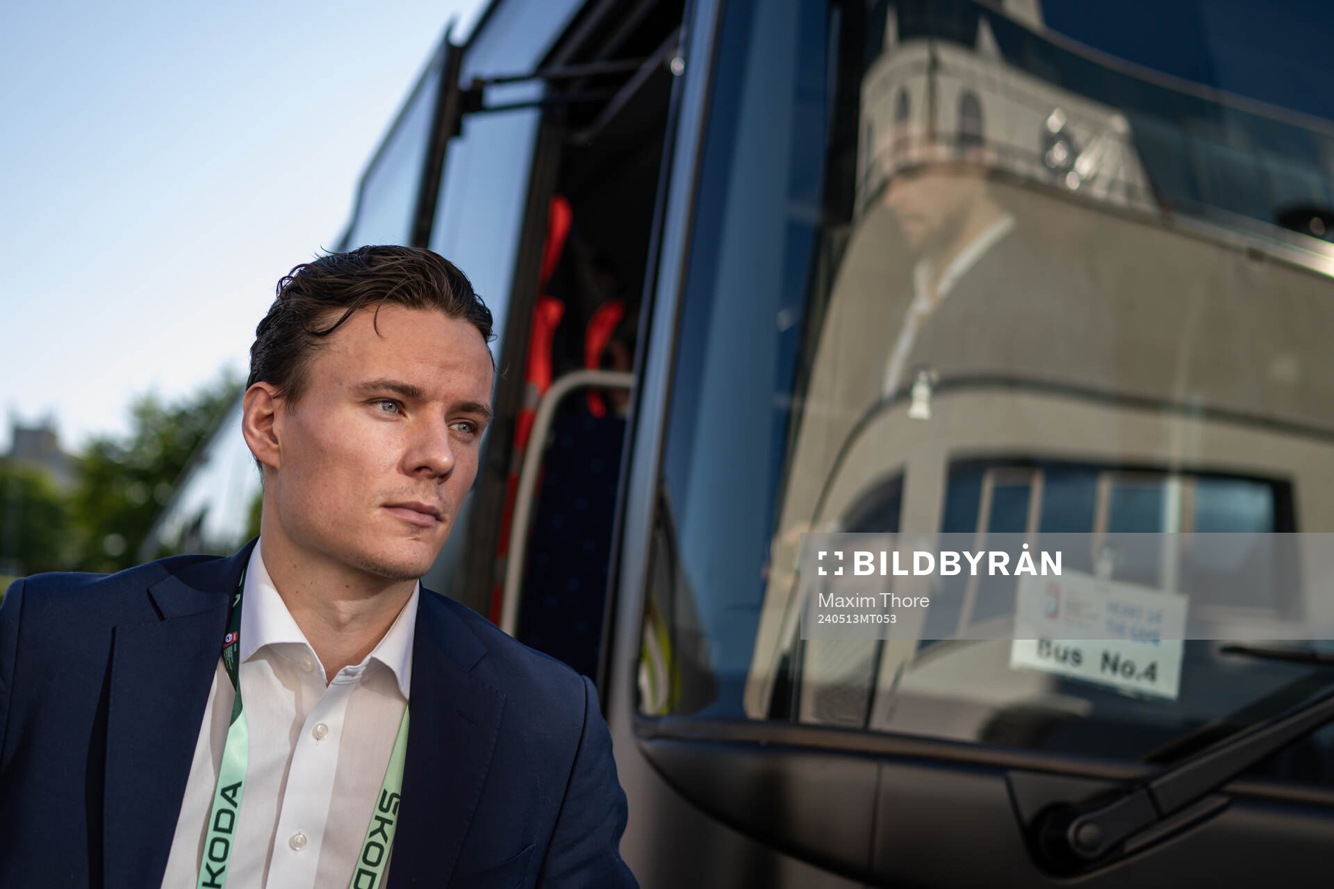 Victor Olofsson of Sweden arrives to the arena