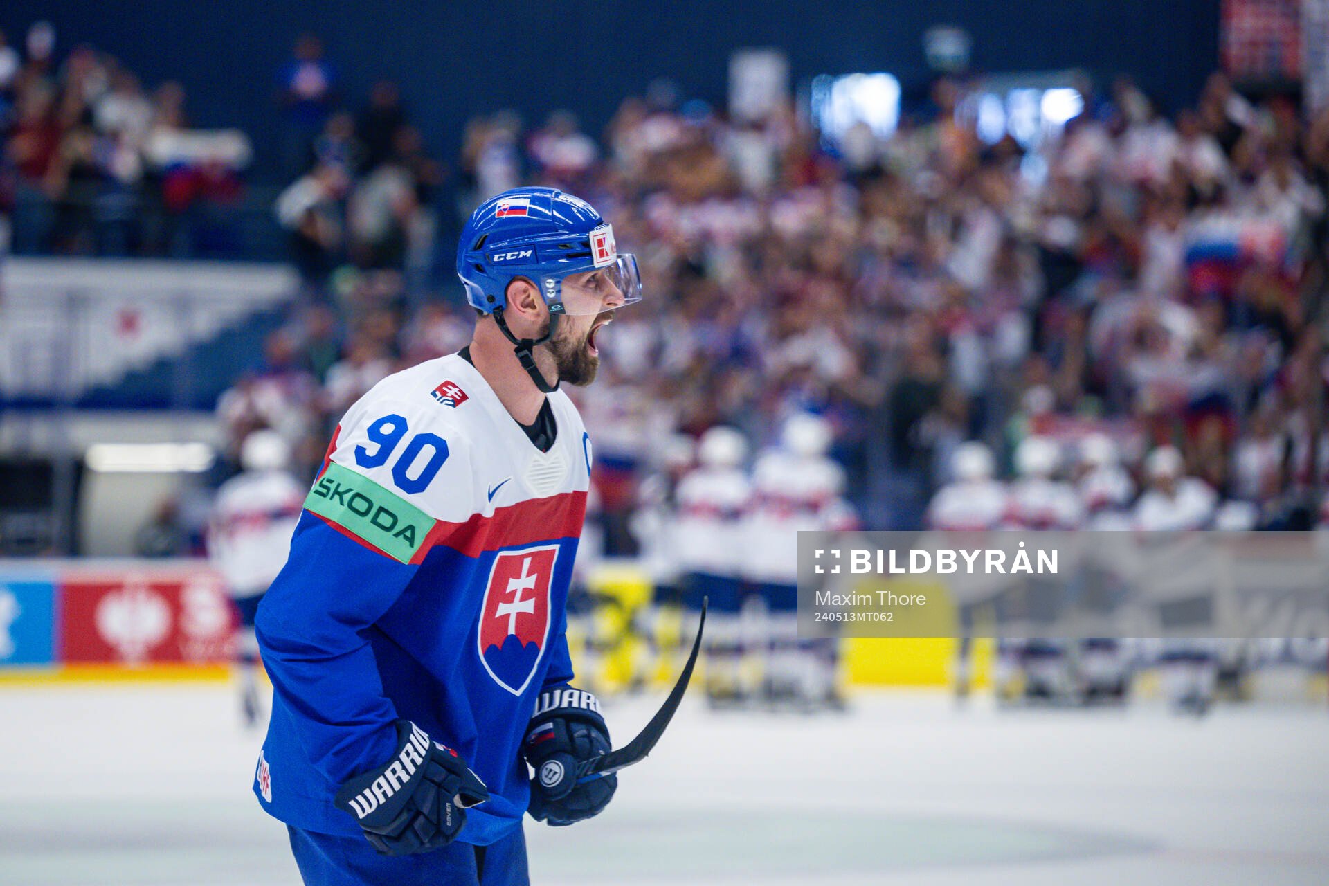 Tomas Tatar of Slovakia celebrates the overtime win