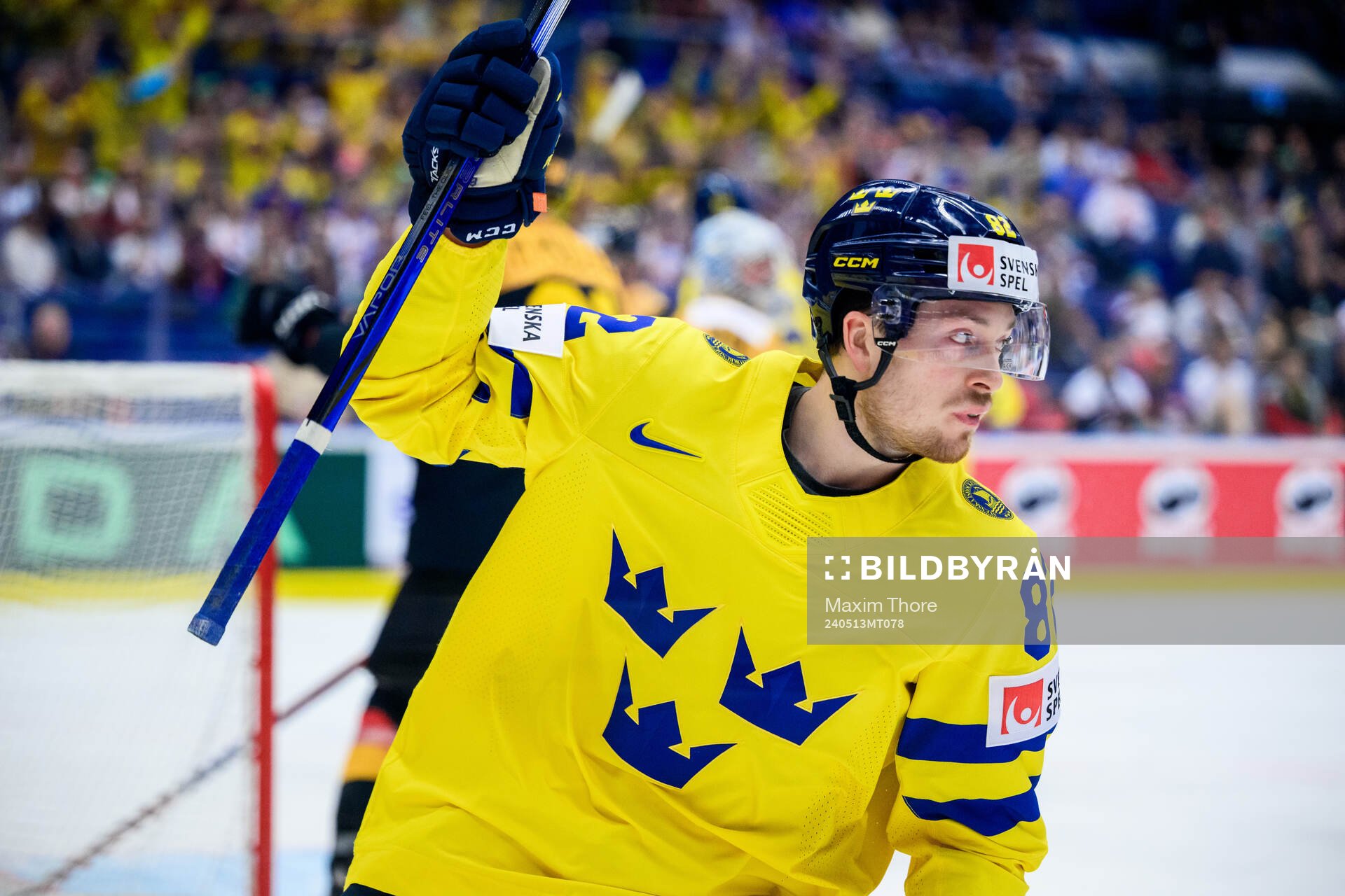Jesper Frödén of Sweden celebrates
