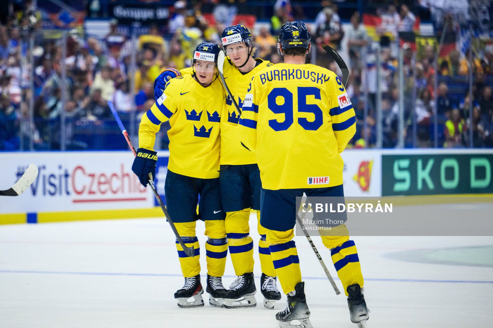Victor Olofsson, Rasmus Dahlin and André Burakovsky of
