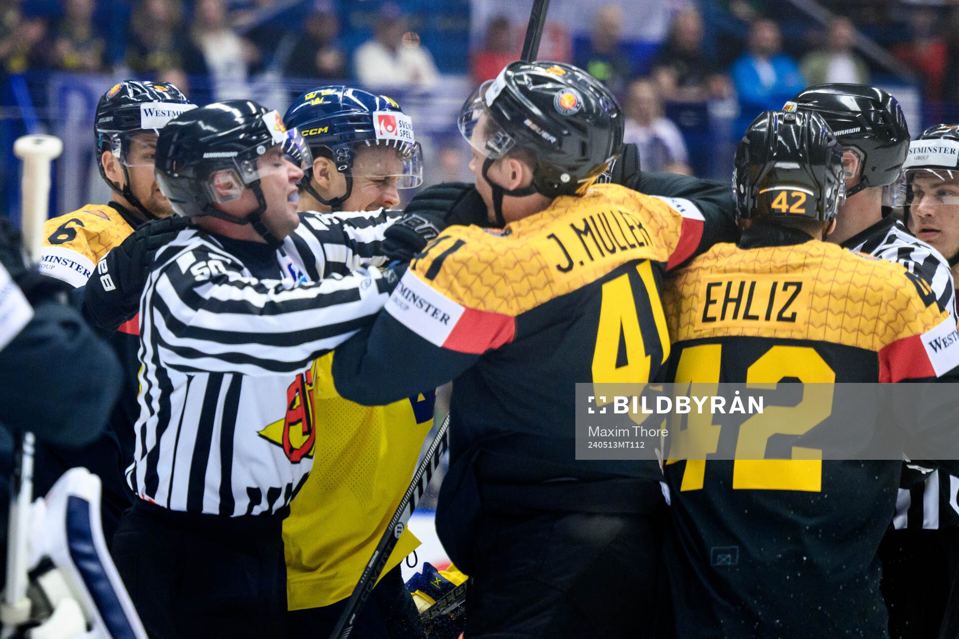 Joel Eriksson Ek of Sweden and Jonas Muller of Germany
