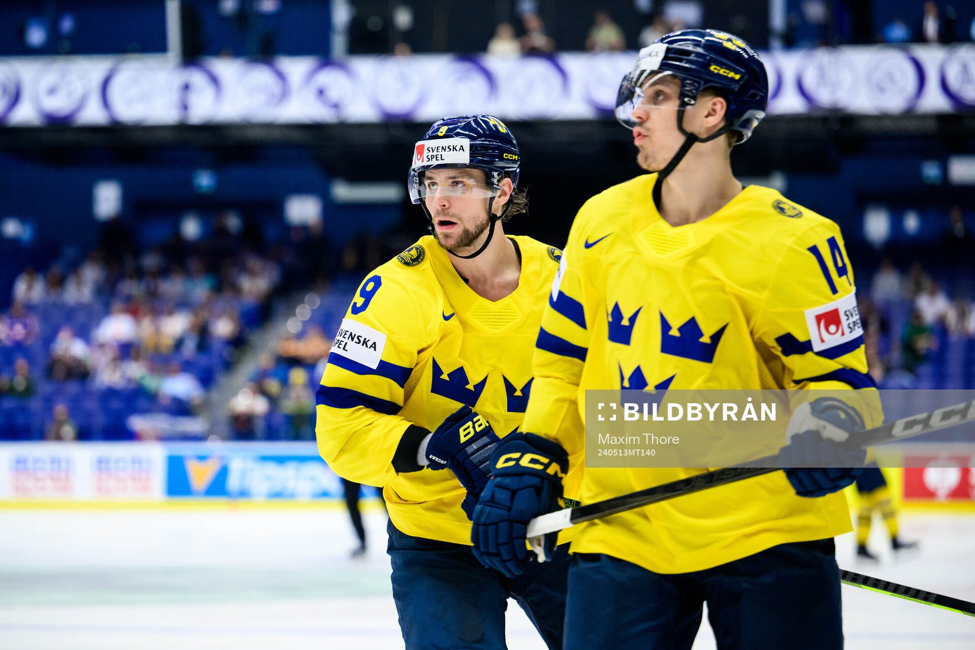 Adrian Kempe and Joel Eriksson Ek of Sweden
