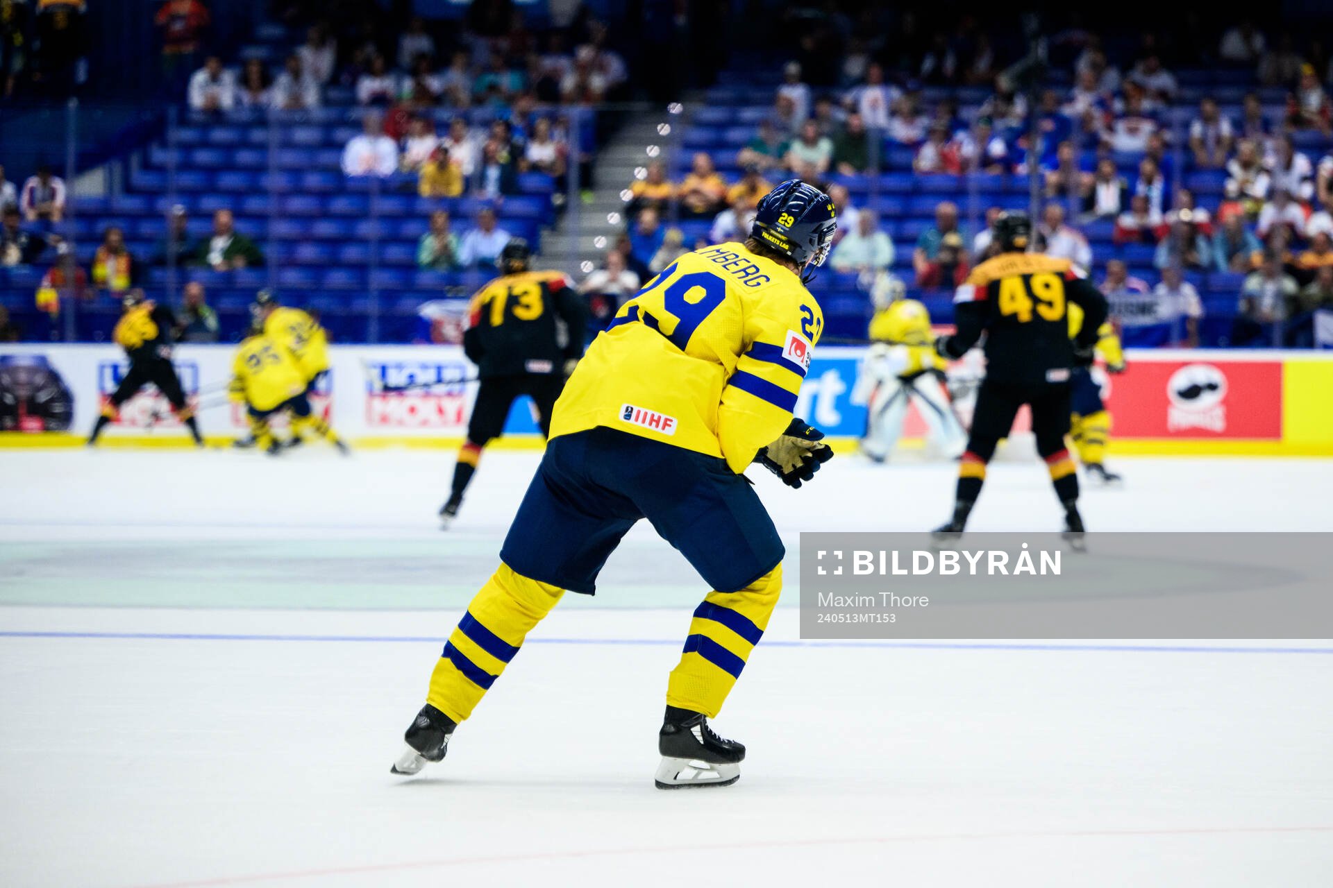 Pontus Holmberg of Sweden in pain