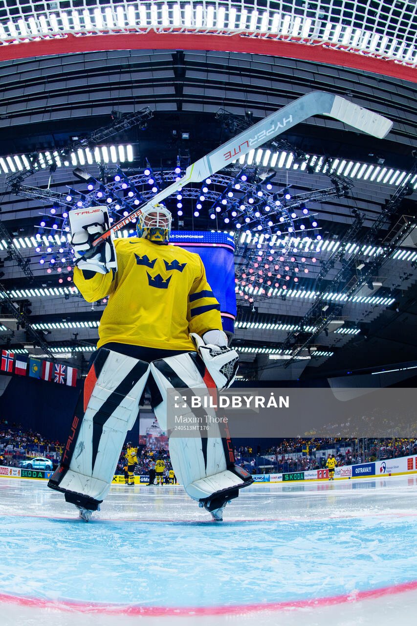 Goaltender Samuel Ersson of Sweden