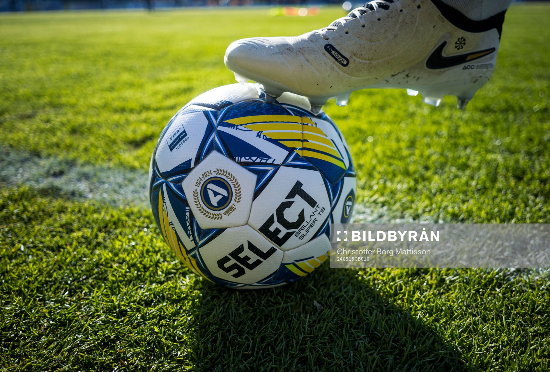 En fot på en fotboll