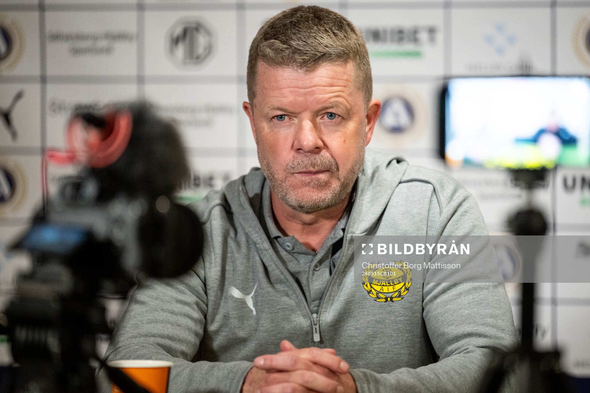 Mjällbys tränare Anders Torstensson efter fotbollsmatchen i Allsvenskan mellan Mjällby och Hammarby den 15 maj 2024 i Hällevik.