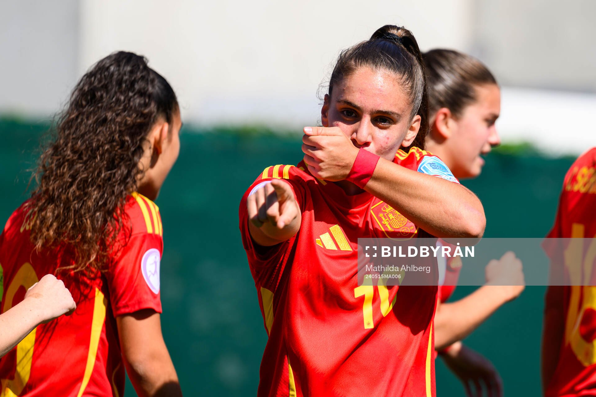 Ainoa Gomez of Spain celebrates after 2-0 during the UEFA European Women’s Under-17 Championship semifinal match between Spain and France on May 15, 2024 in Lund.