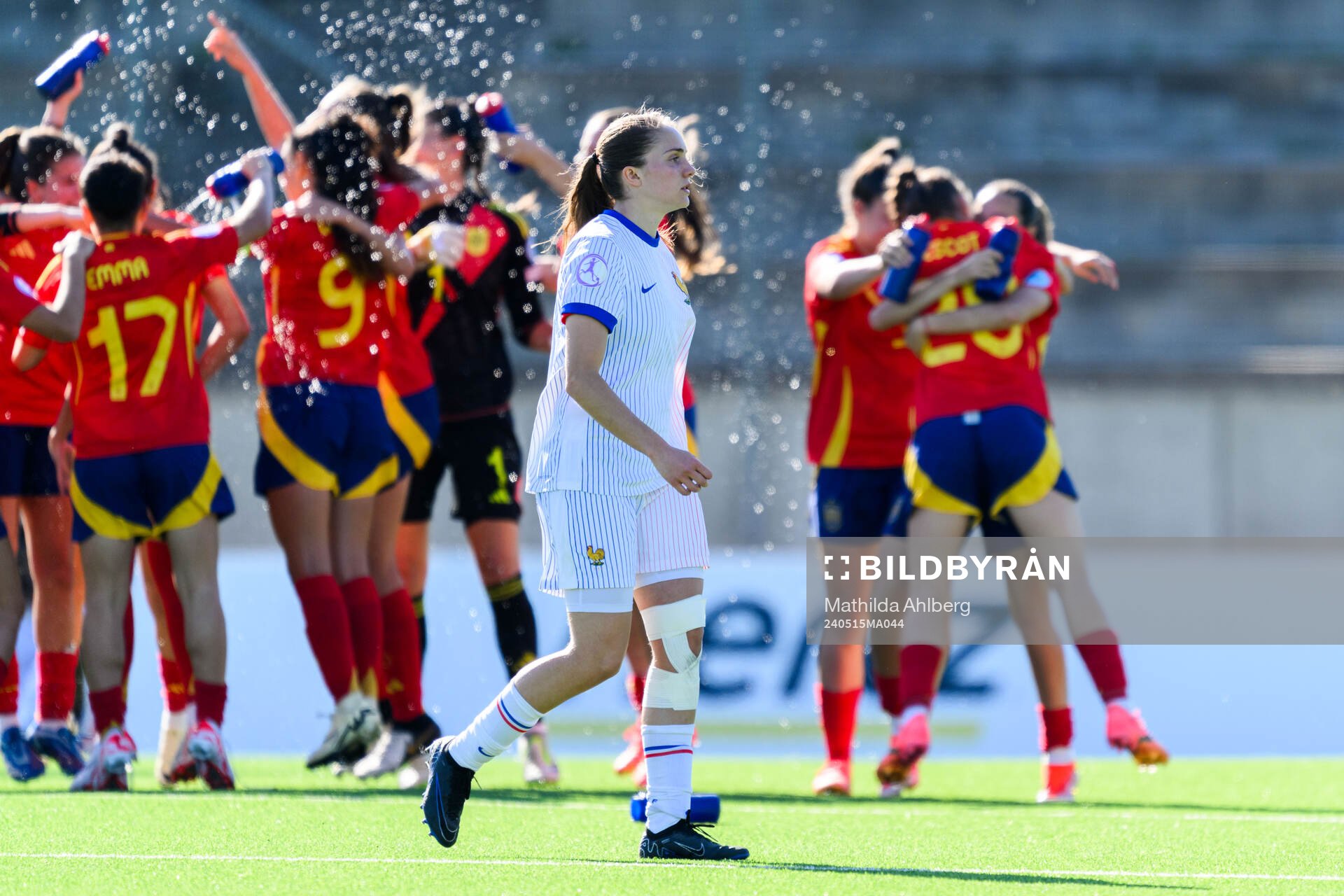 Valentine Sellenet of France looks dejected