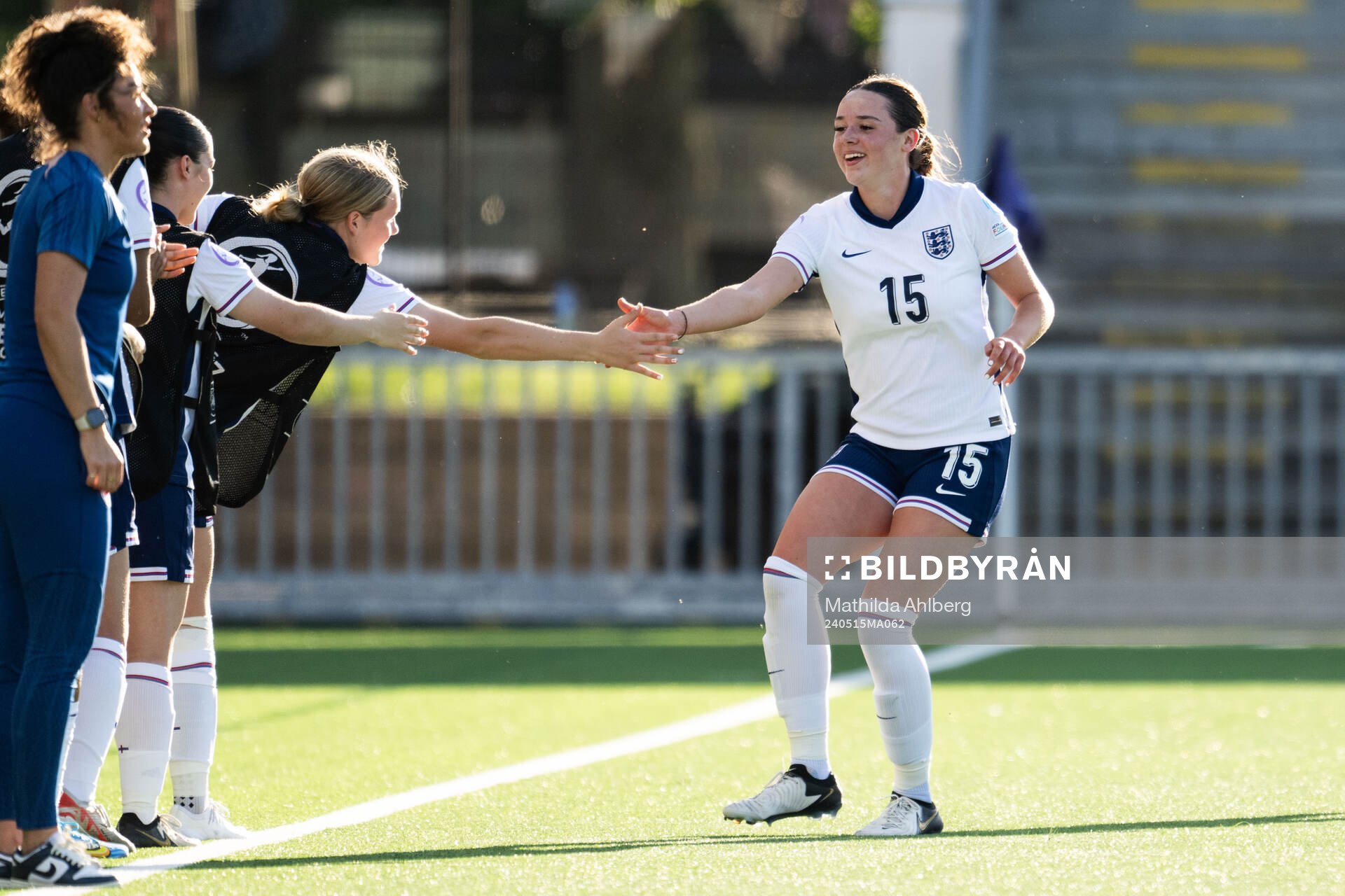 Niamh Peacock of England celebrates