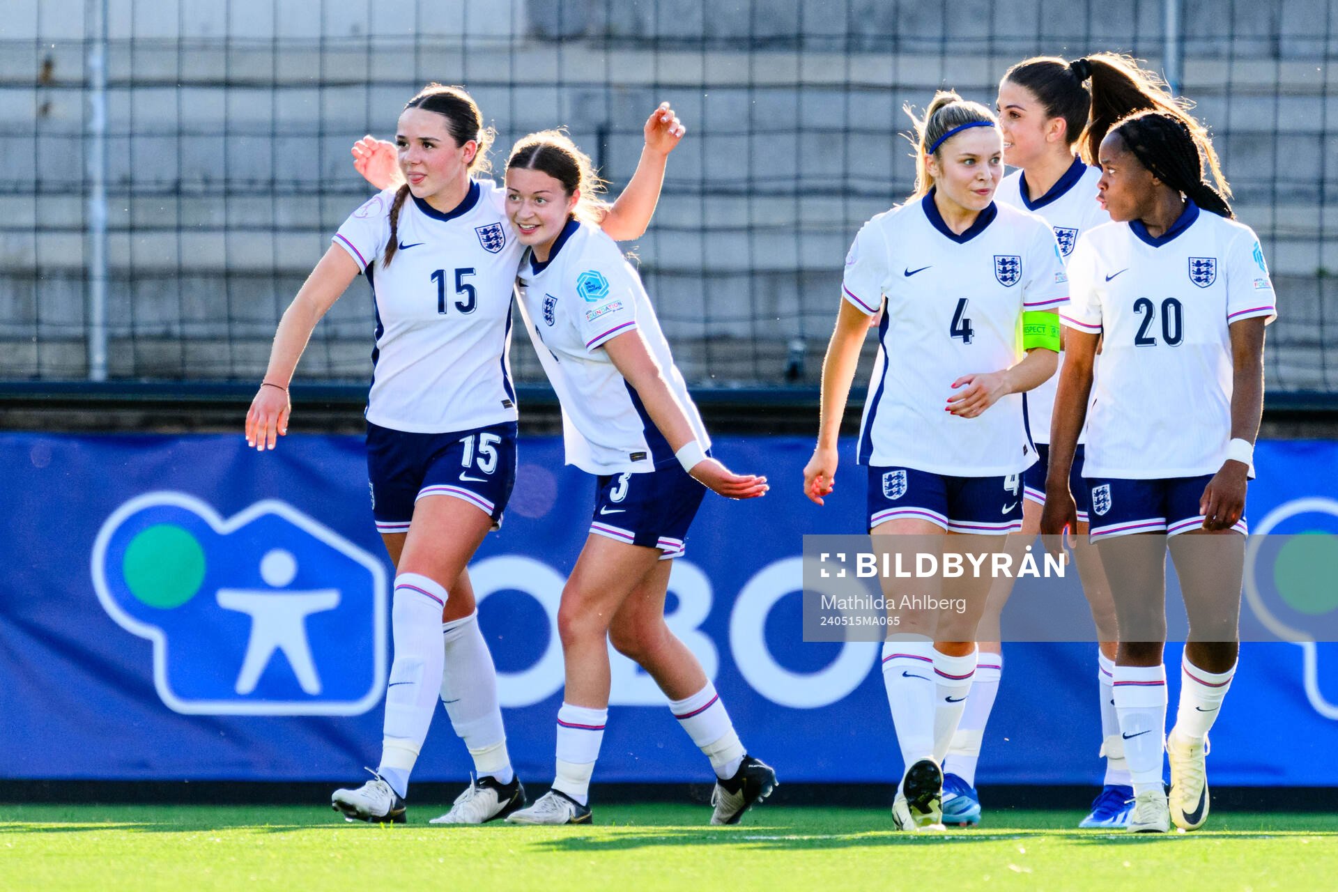 Niamh Peacock of England celebrates scoring 1-0