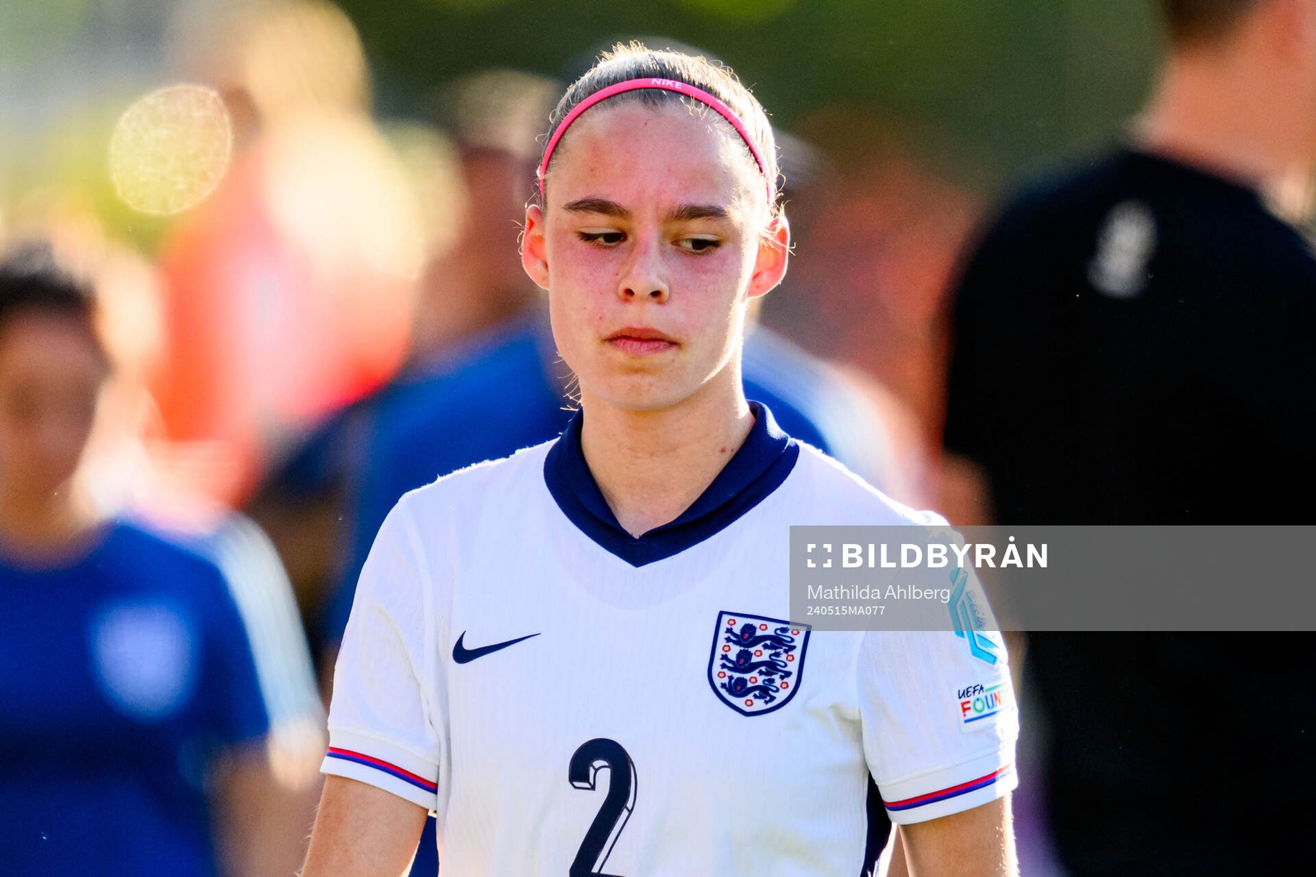 Rachel Maltby of England looks dejected during the UEFA European Women’s Under-17 Championship semifinal match between England and Poland on May 15, 2024 in Malmö.