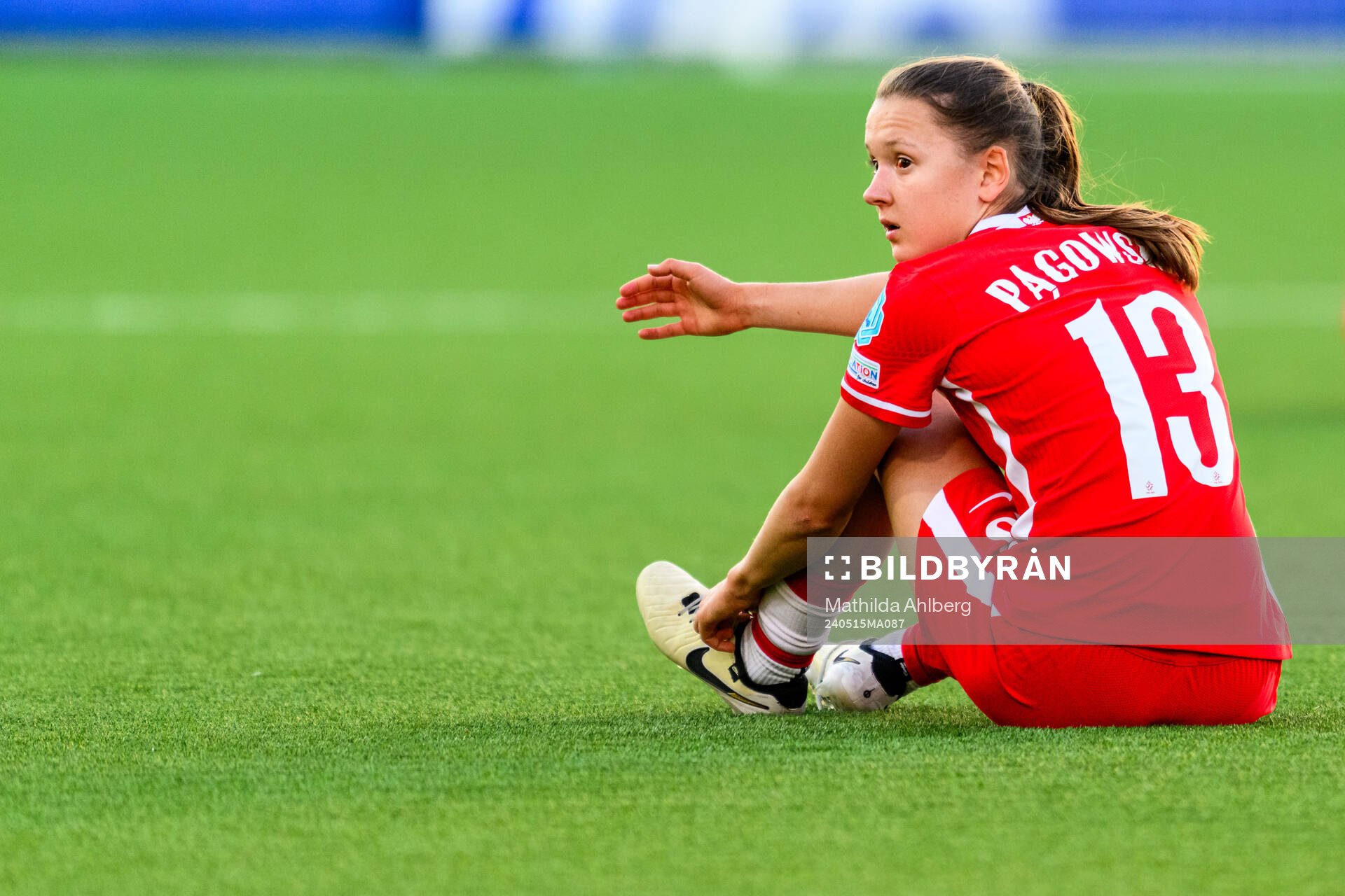 Zofia Pagowska of Poland looks dejected
