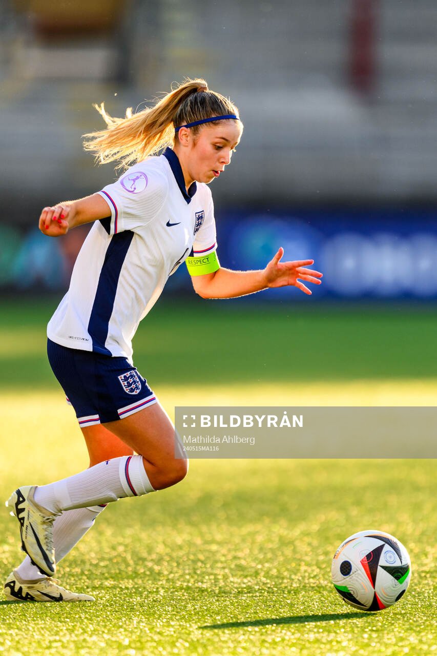 Laila Harbert of England during the UEFA European Women’s Under-17 Championship semifinal match between England and Poland on May 15, 2024 in Malmö.