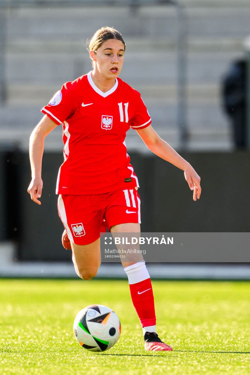 Julia Ostrowska of Poland during the UEFA European Women’s Under-17 Championship semifinal match between England and Poland on May 15, 2024 in Malmö.