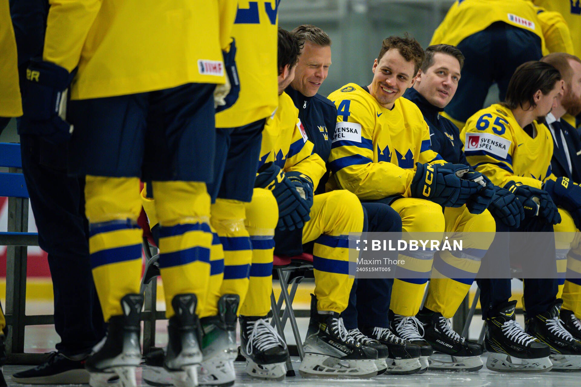 Assistant coach Nicklas Rahm, Joel Eriksson Ek and head