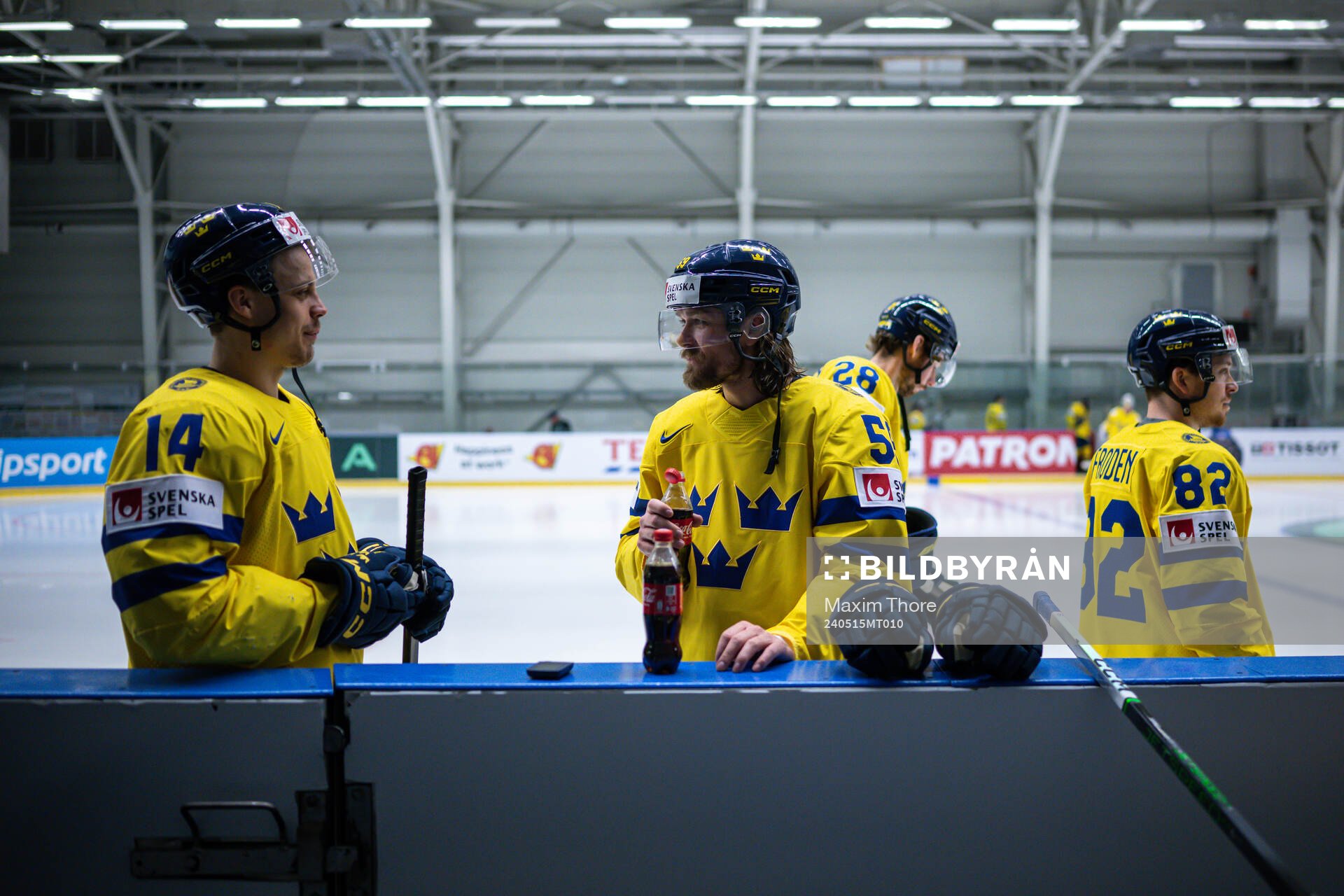 Joel Eriksson Ek and Linus Johansson of Sweden at a team