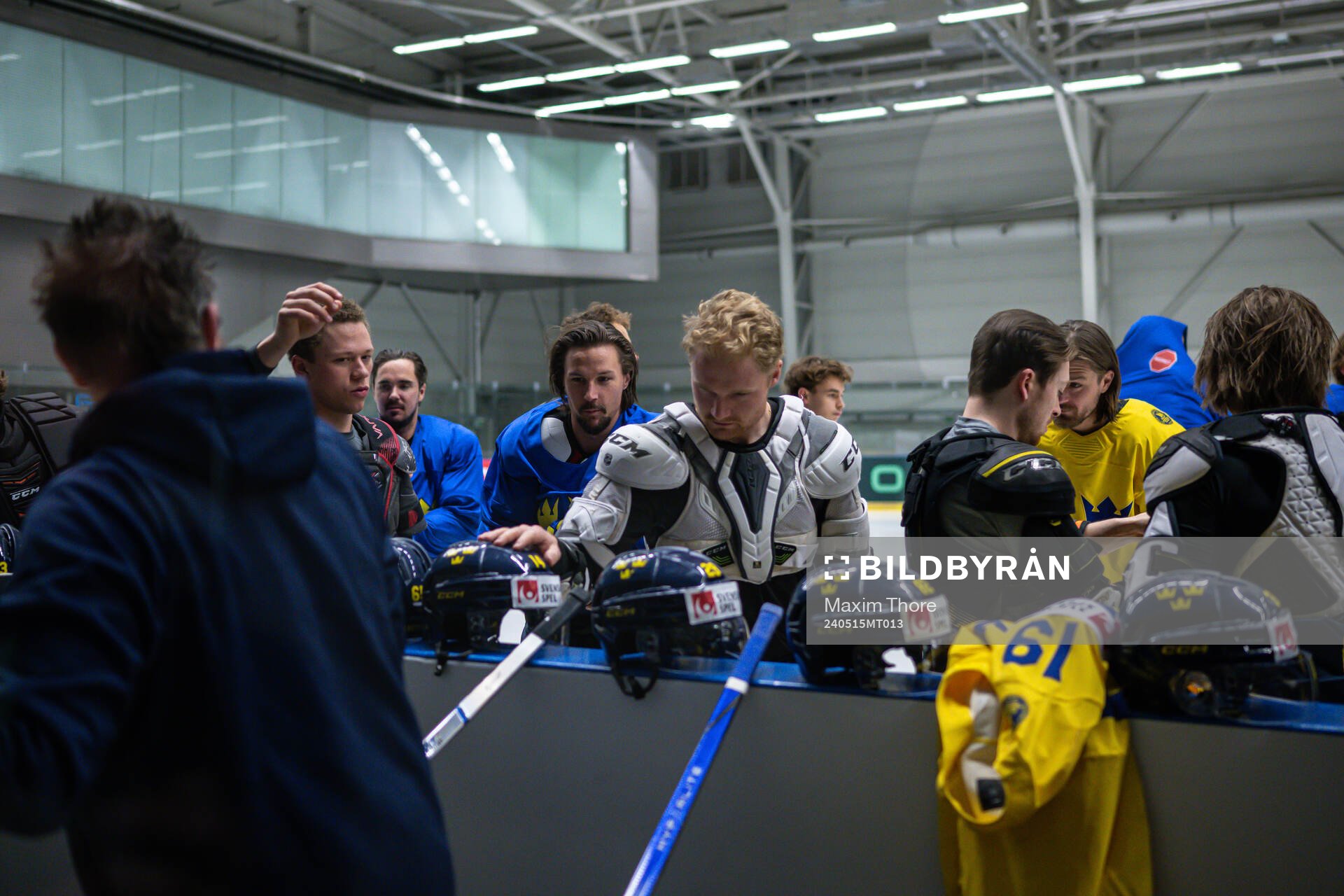 Lucas Raymond, Erik Karlsson and Carl Grundström of Sweden