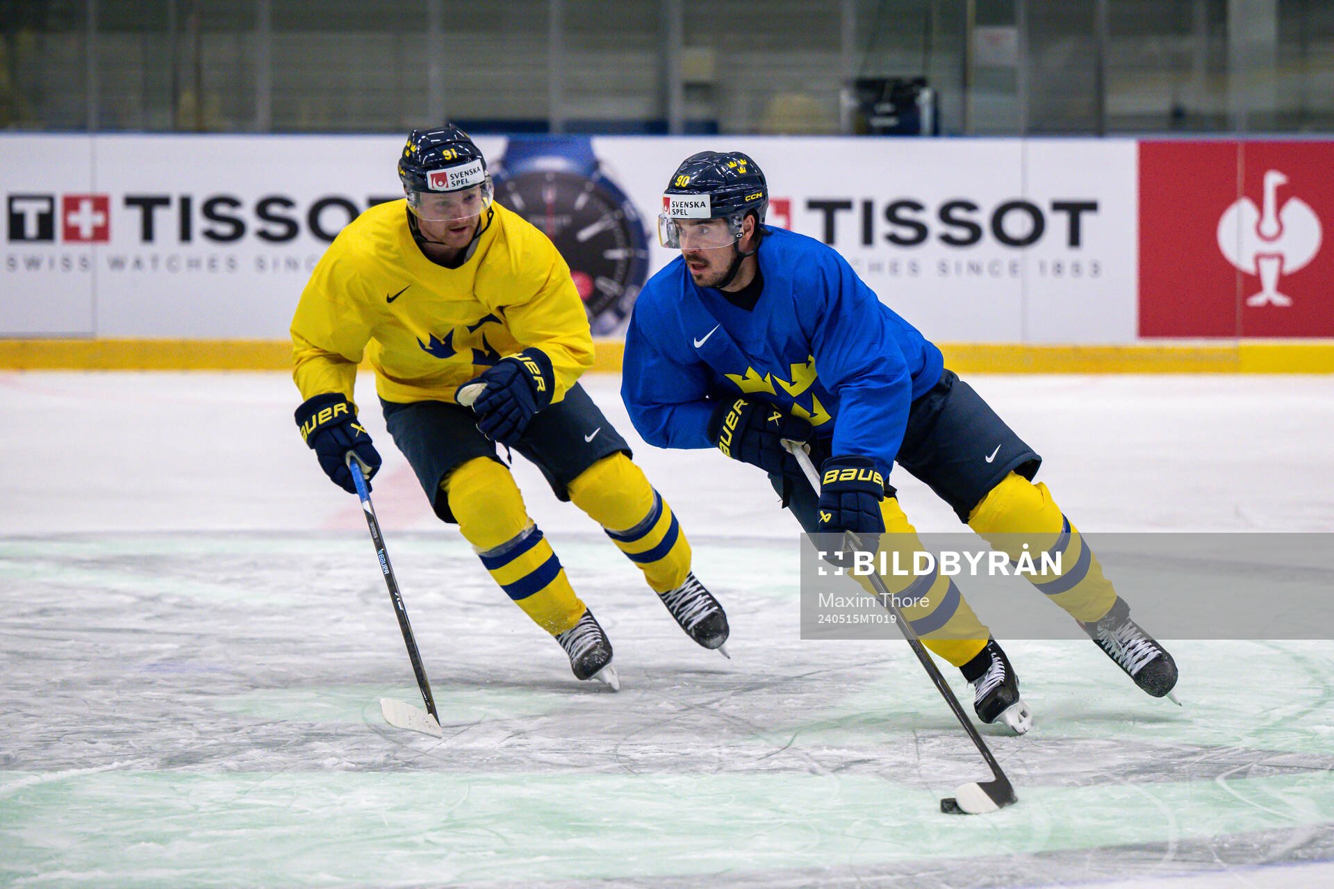 Carl Grundström and Marcus Johansson of Sweden at a