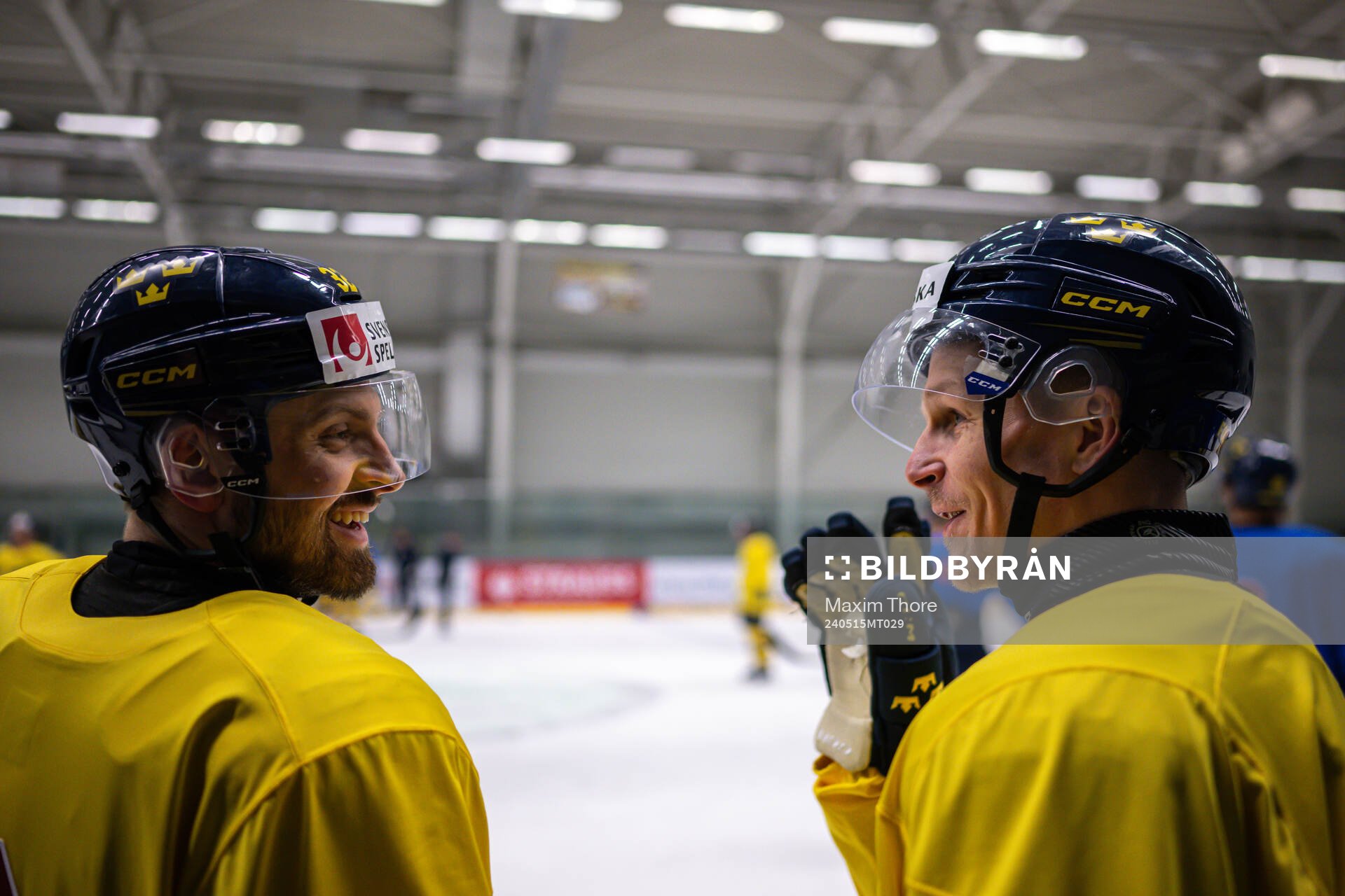 Lukas Bengtsson and Max Friberg of Sweden at a practice