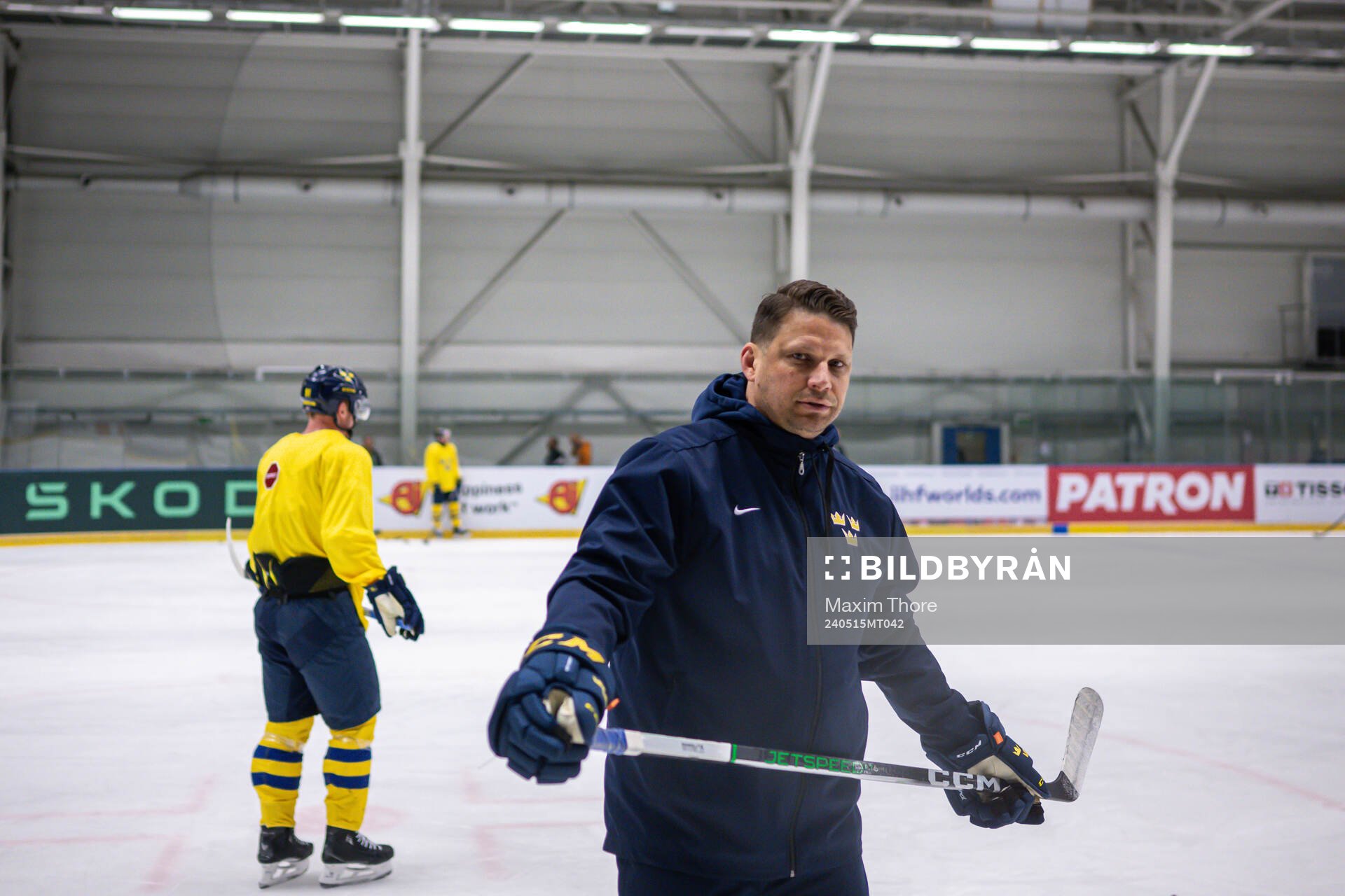 Assistant coach Josef Boumedienne of Sweden at a practice