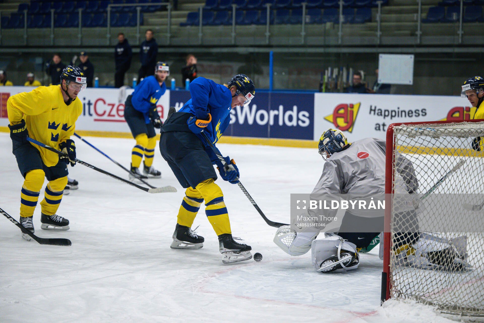 Rasmus Dahlin of Sweden at a practice session