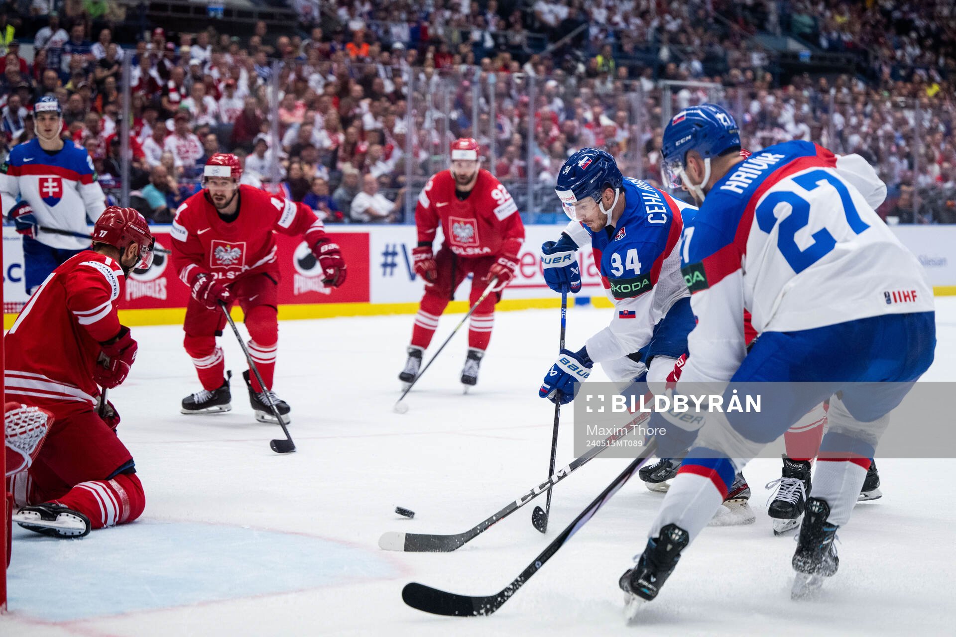 Peter Cehlarik and Marek Hrivik of Slovakia