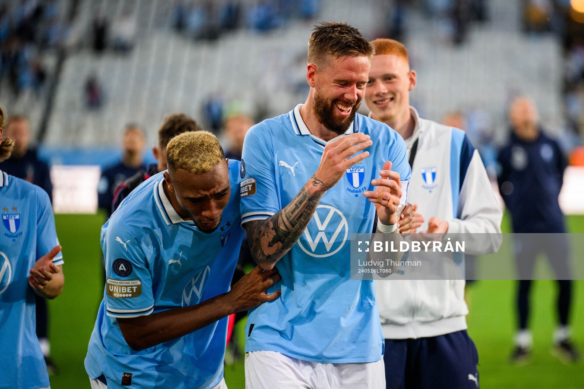 Malmö FFs Derek Cornelius och Pontus Jansson jublar