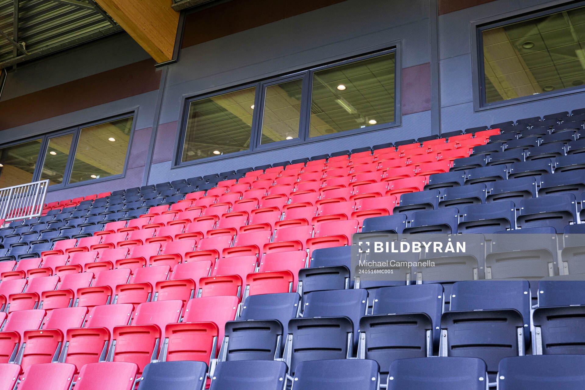Vy på läktaren innan fotbollsmatchen i Allsvenskan mellan