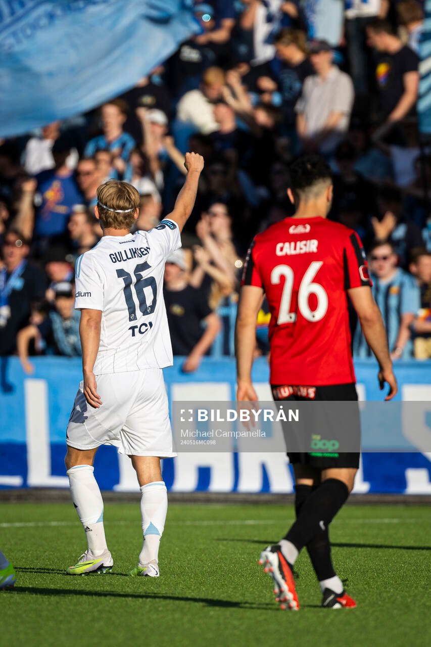 Djurgårdens Tobias Gulliksen jublar 0-1 målet