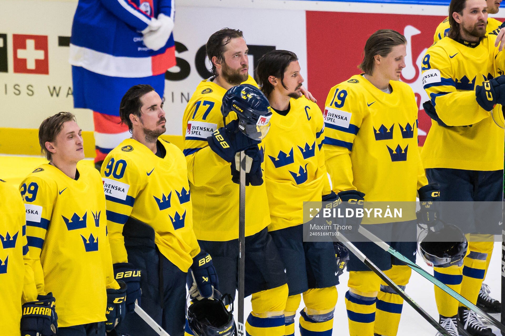 Victor Hedman and Erik Karlsson of Sweden