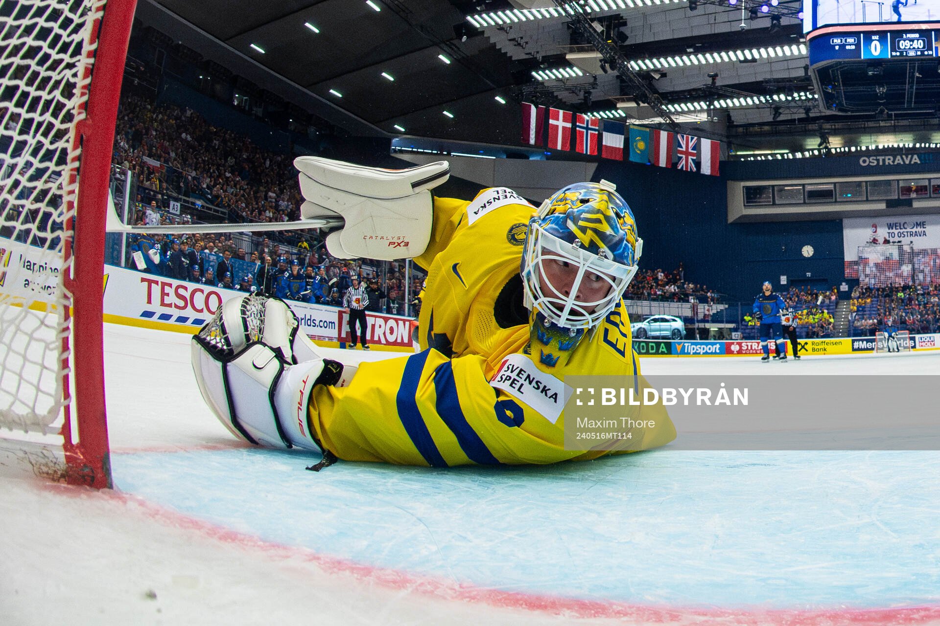 Goaltender Samuel Ersson of Sweden